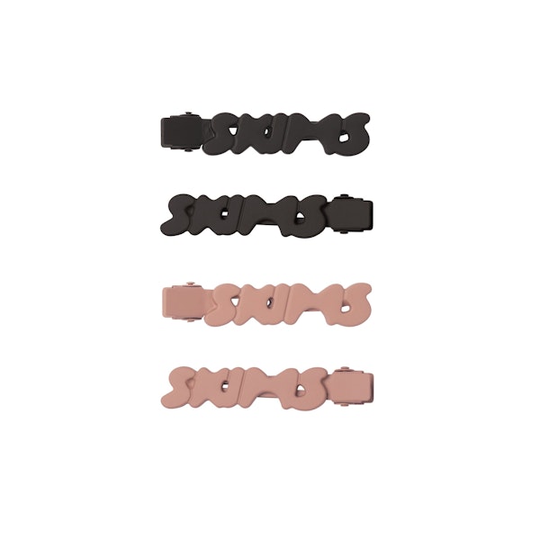 GETTING READY ACCESSORIES MATTE LOGO NO-CREASE HAIR CLIP 2-PACK | SIENNA AND ONYX (HAIR ACCESSORIES, ACCESSORIES) FLAT ON A WHITE BACKGROUND | FLT