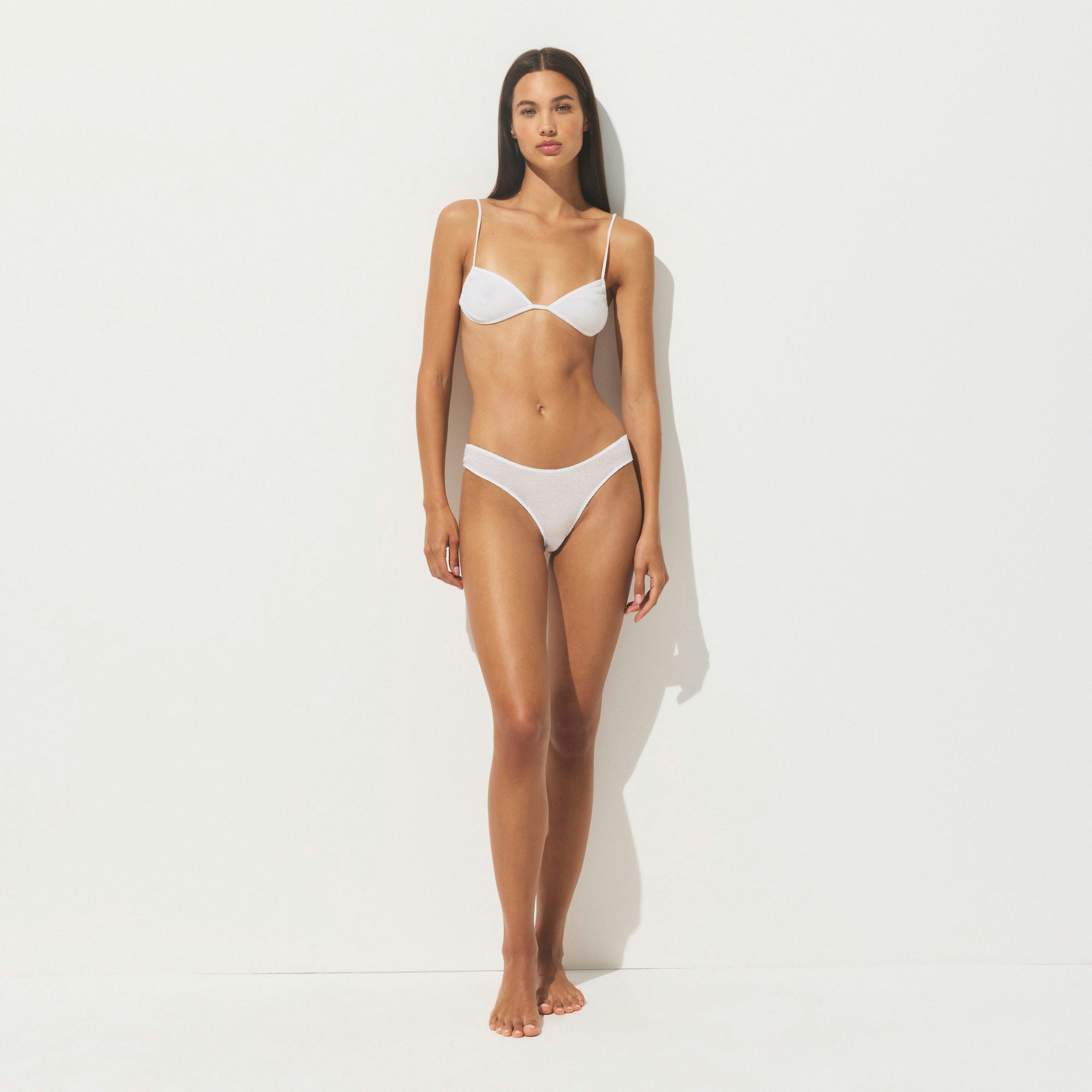 SHEER COTTON LOW RISE HIPSTER | SNOW ON A MODEL FRONT VIEW | FOCUS: 0.0, 1.0, 0.9