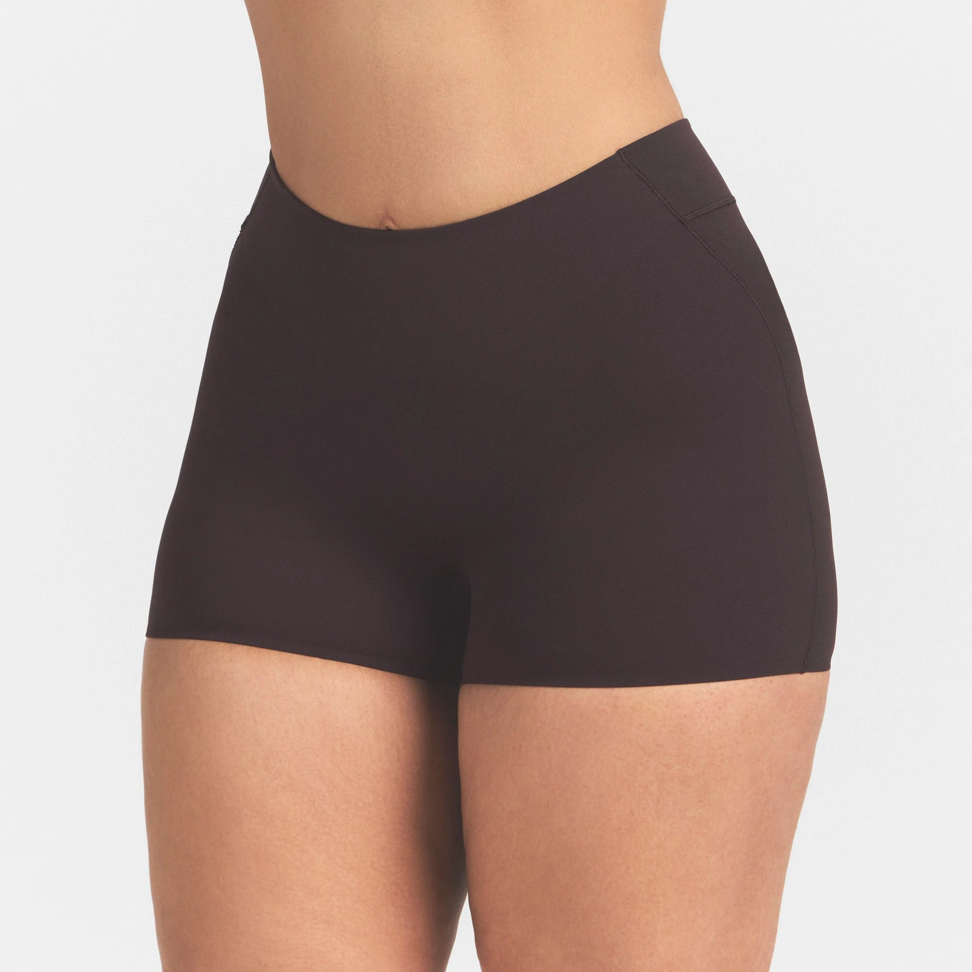 NikeSKIMS STUDIO STRETCH DIP FRONT 2" SHORT | DARK ROASTON A MODEL FRONT