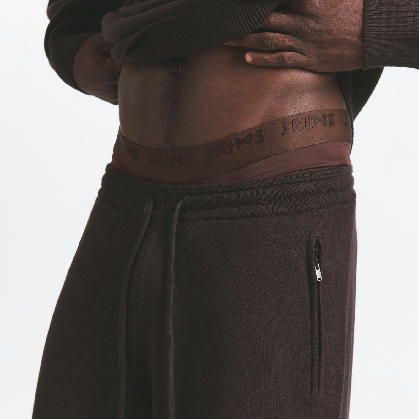 COTTON KNIT MENS STRAIGHT LEG PANT | PHOENIX ON A MODEL SIDE VIEW @ | FOCUS: 0.0, 1.0, 0.9