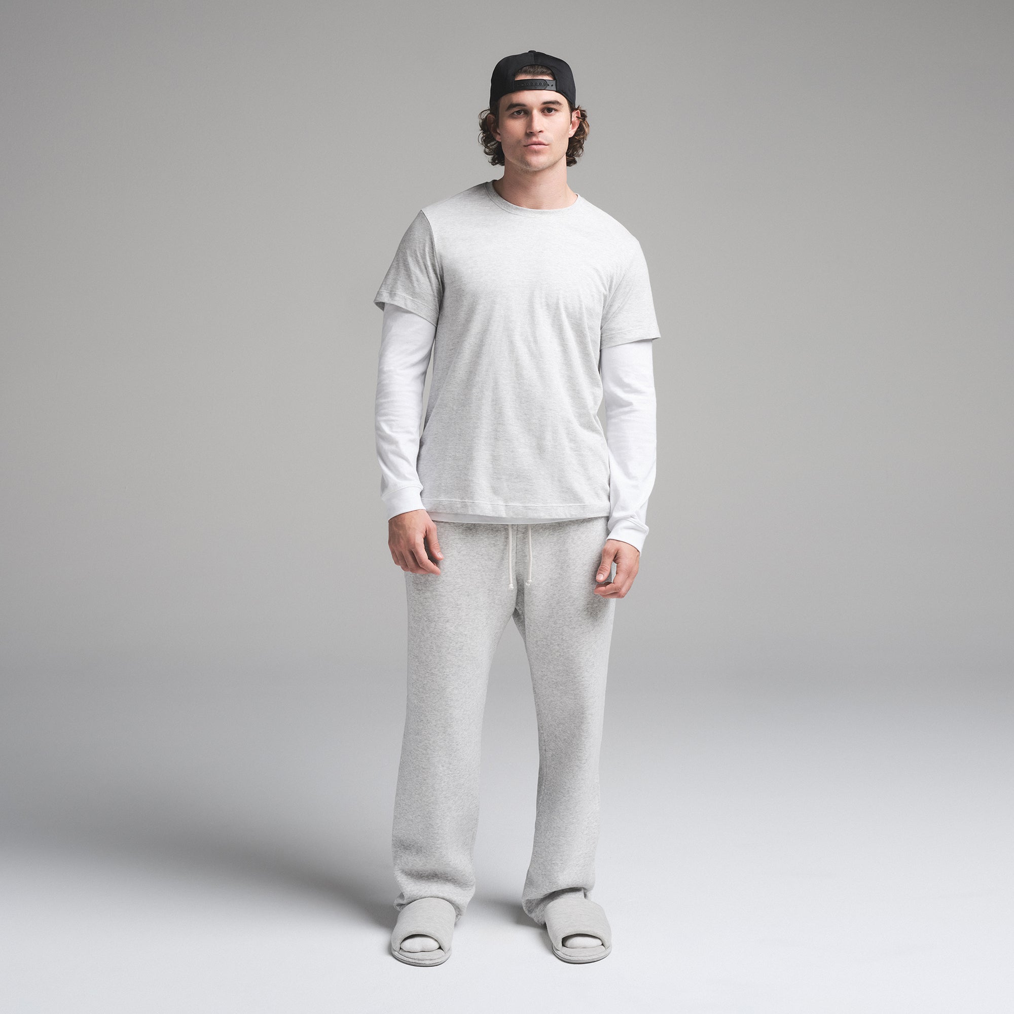FLEECE LOUNGE MENS CLASSIC STRAIGHT LEG PANT | LIGHT HEATHER