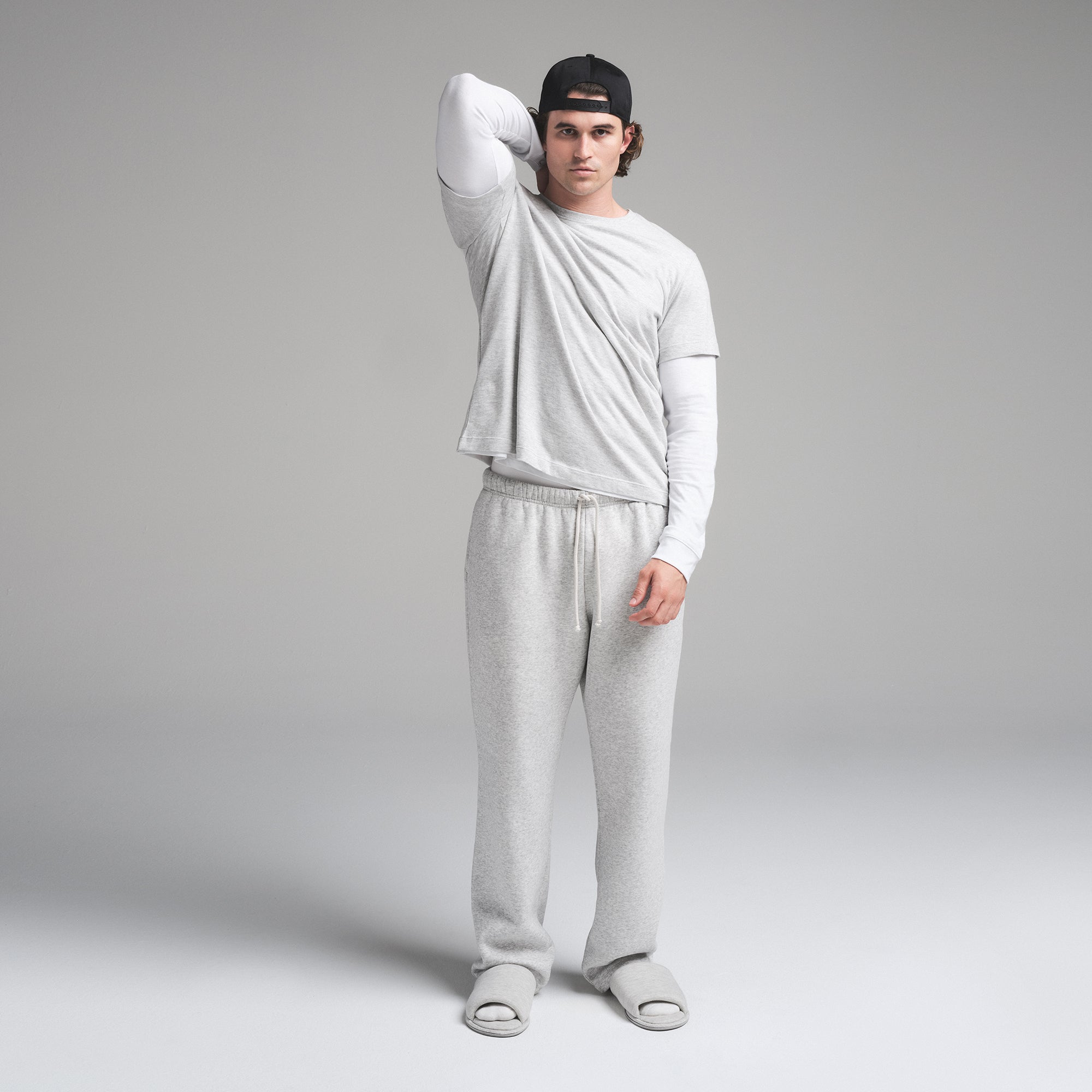 FLEECE LOUNGE MENS CLASSIC STRAIGHT LEG PANT | LIGHT HEATHER