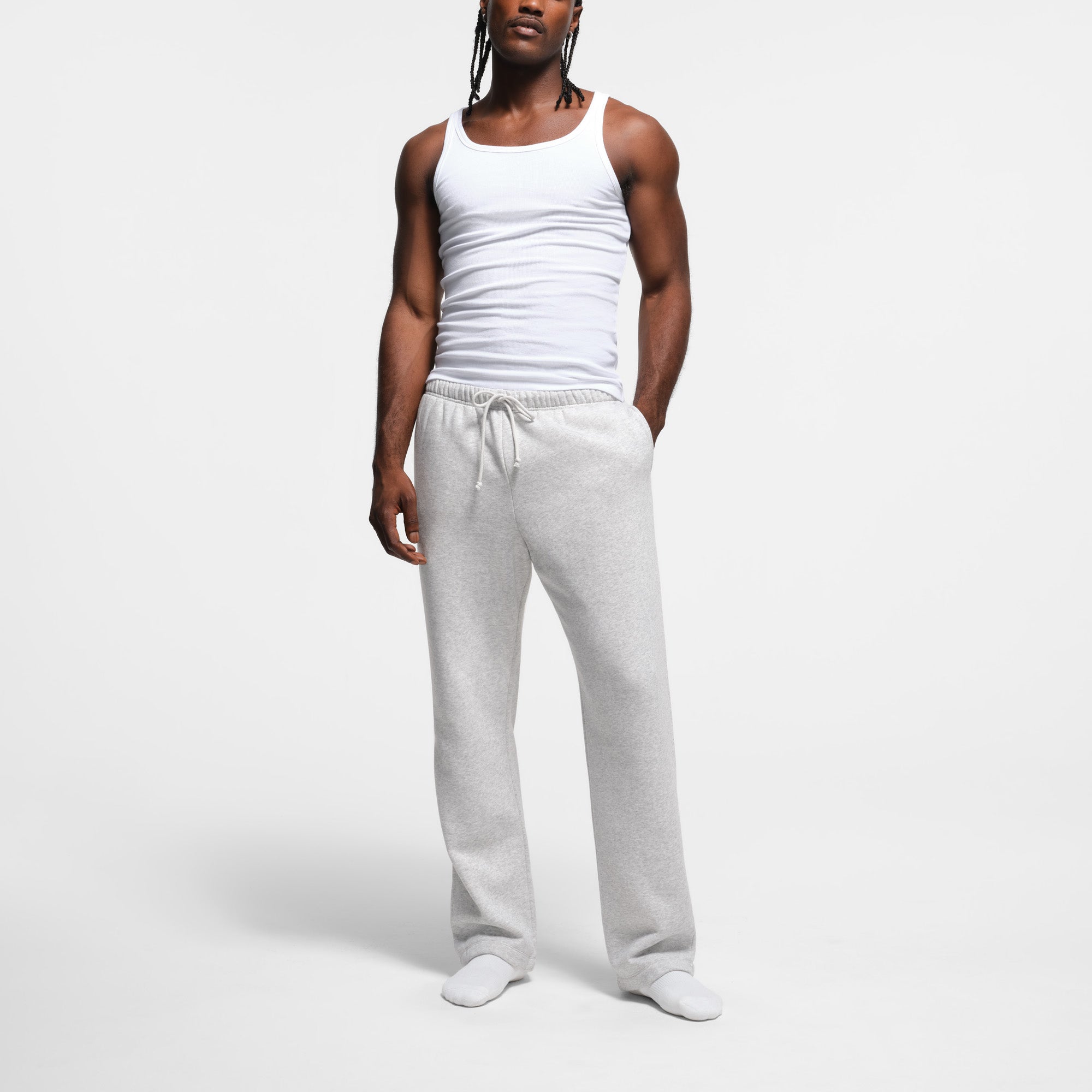 Mens straight leg fleece joggers clearance
