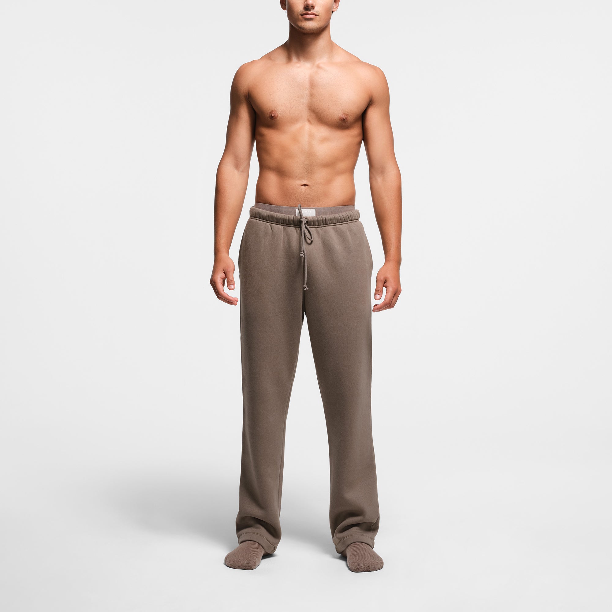 FLEECE LOUNGE MENS CLASSIC STRAIGHT LEG PANT | TRUFFLE
