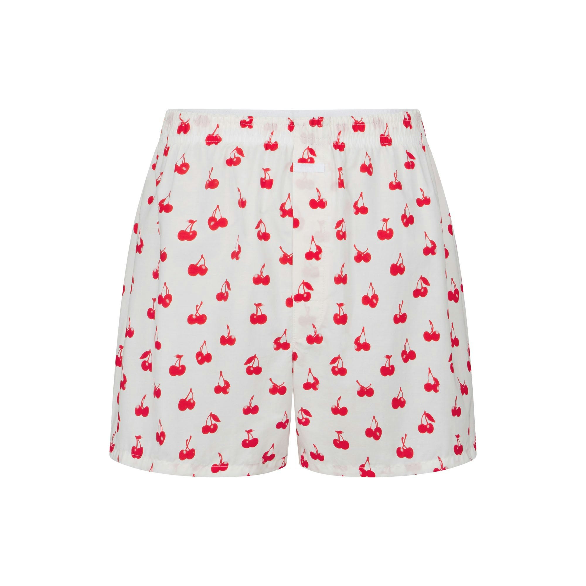 COTTON POPLIN MENS BOXER | ANALOG CHERRIES PRINT FLAT ON A WHITE BACKGROUND | FLT