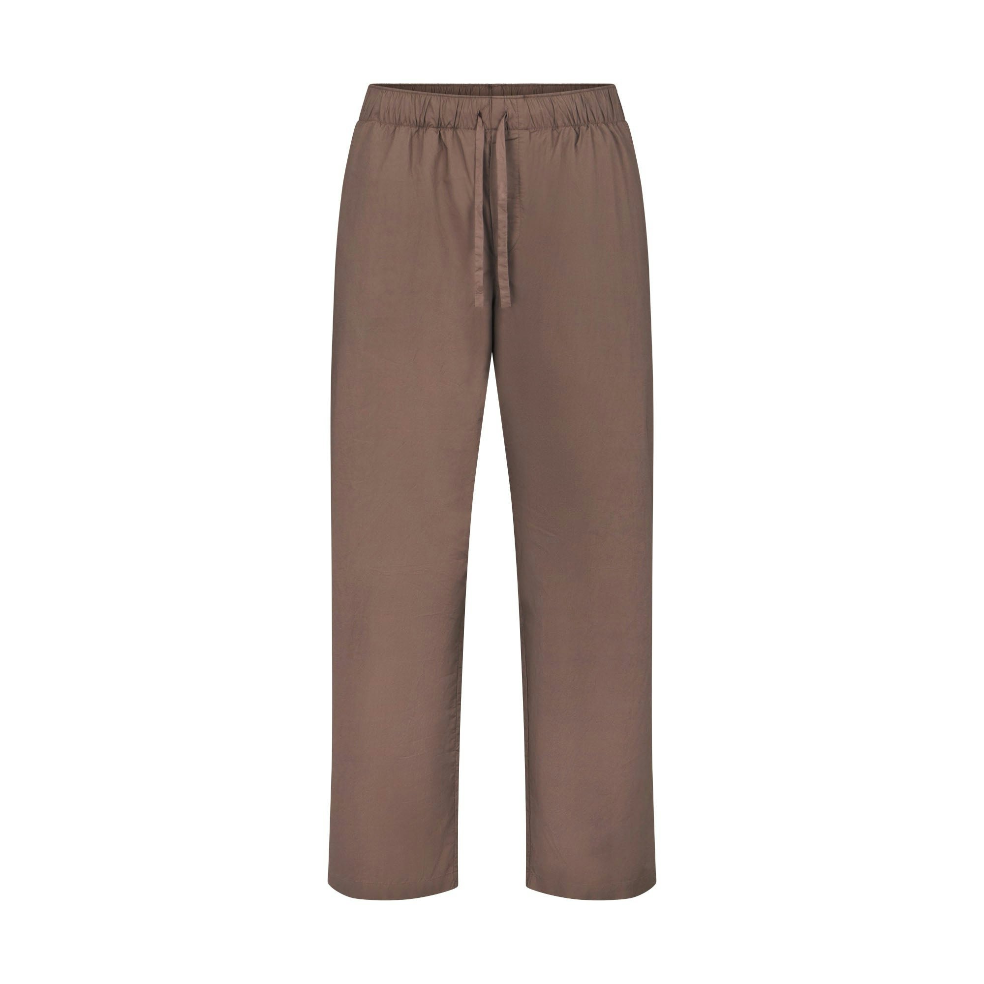 COTTON POPLIN SLEEP MENS LONG SLEEP SET | UMBER FLAT ON A WHITE BACKGROUND | FLT