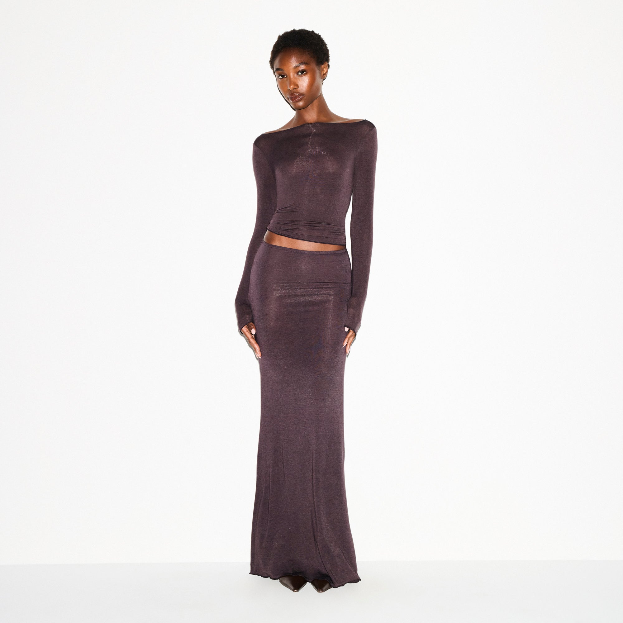 SHEER MODAL LONG SLEEVE BOATNECK TOP | PHOENIX | SKIMS