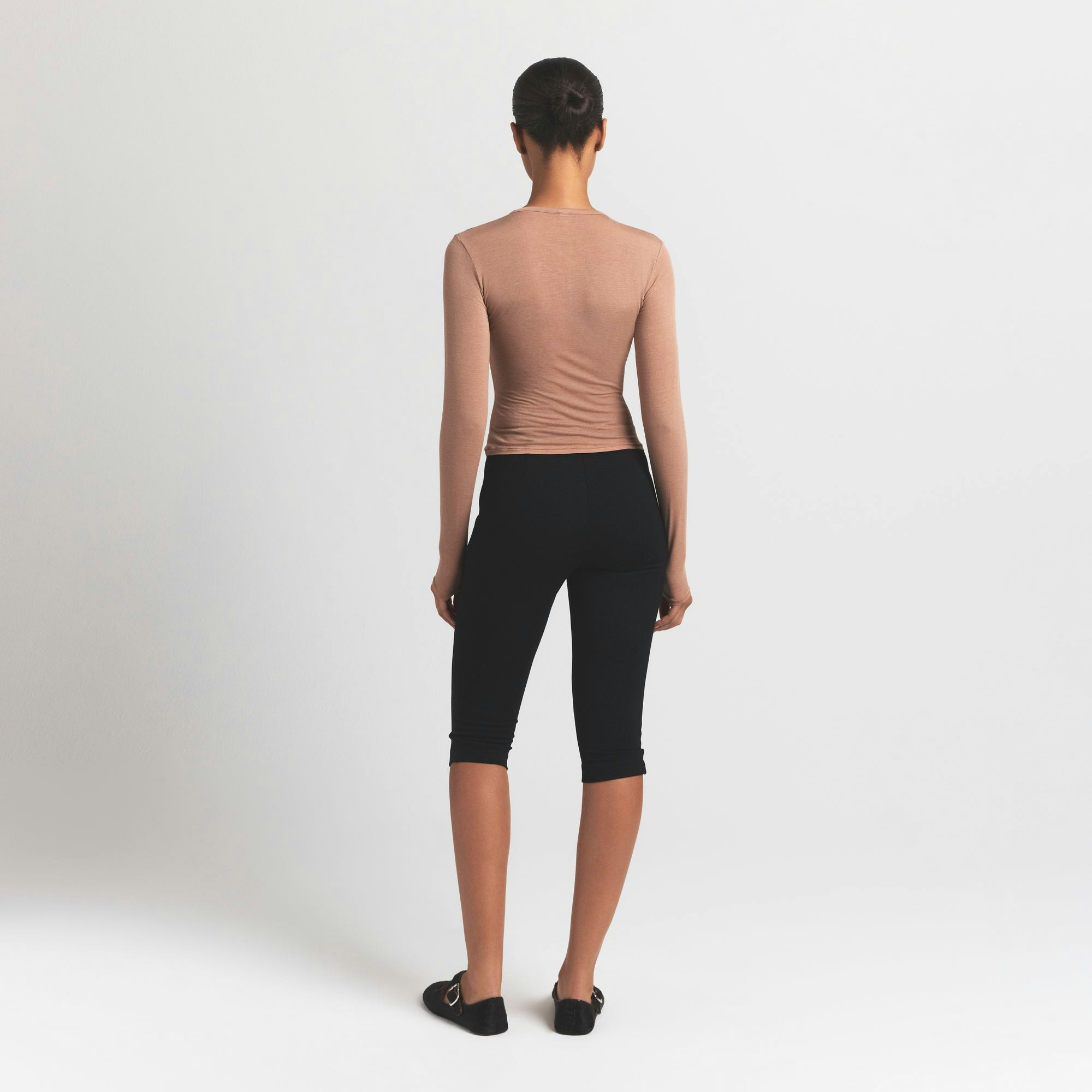 SHEER MODAL CARDIGAN | SIENNA ON A MODEL BACK VIEW @ | FOCUS: 0.9, 0.1, 0.7