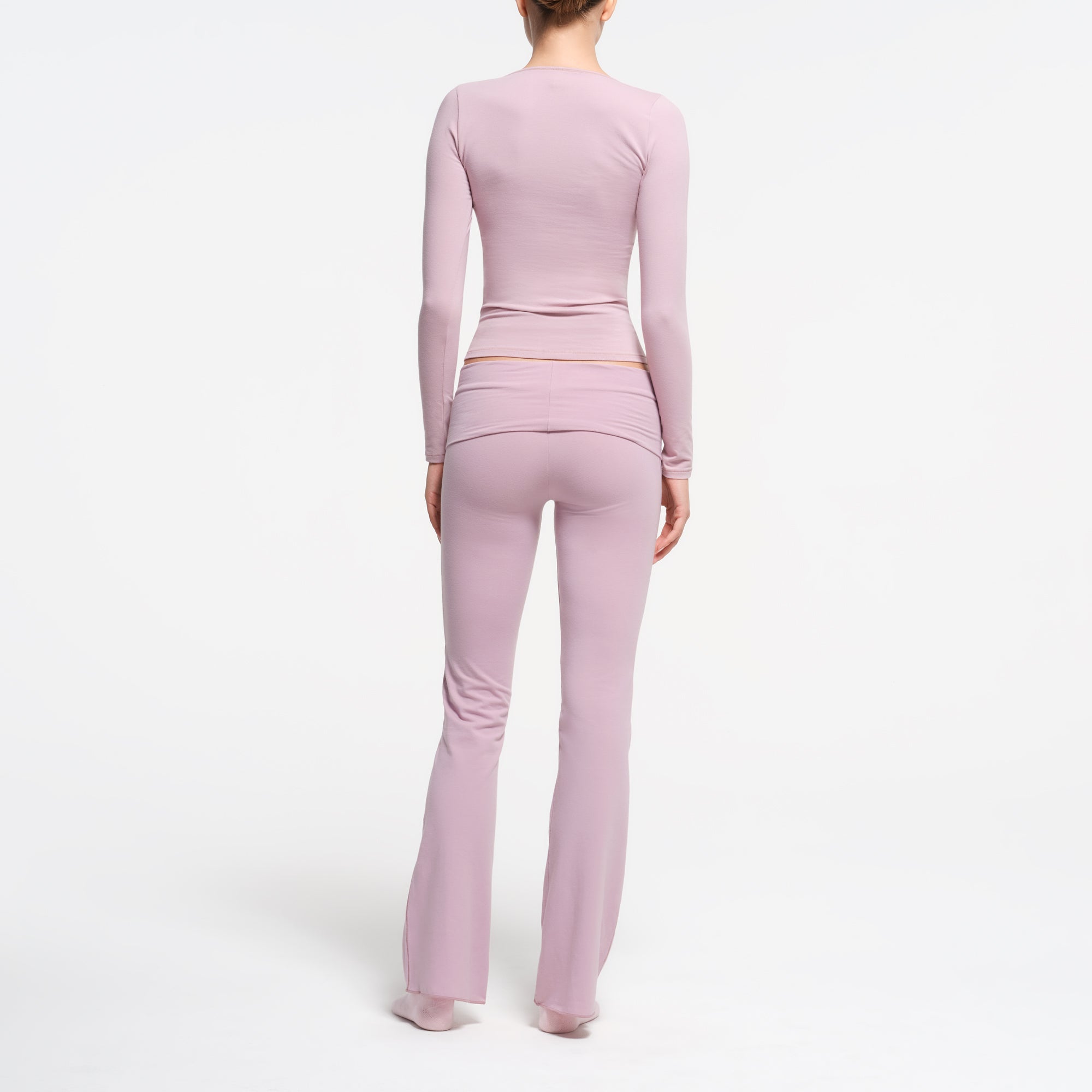 COTTON JERSEY SCOOP NECK LONG SLEEVE TOP | DUSK | XXS