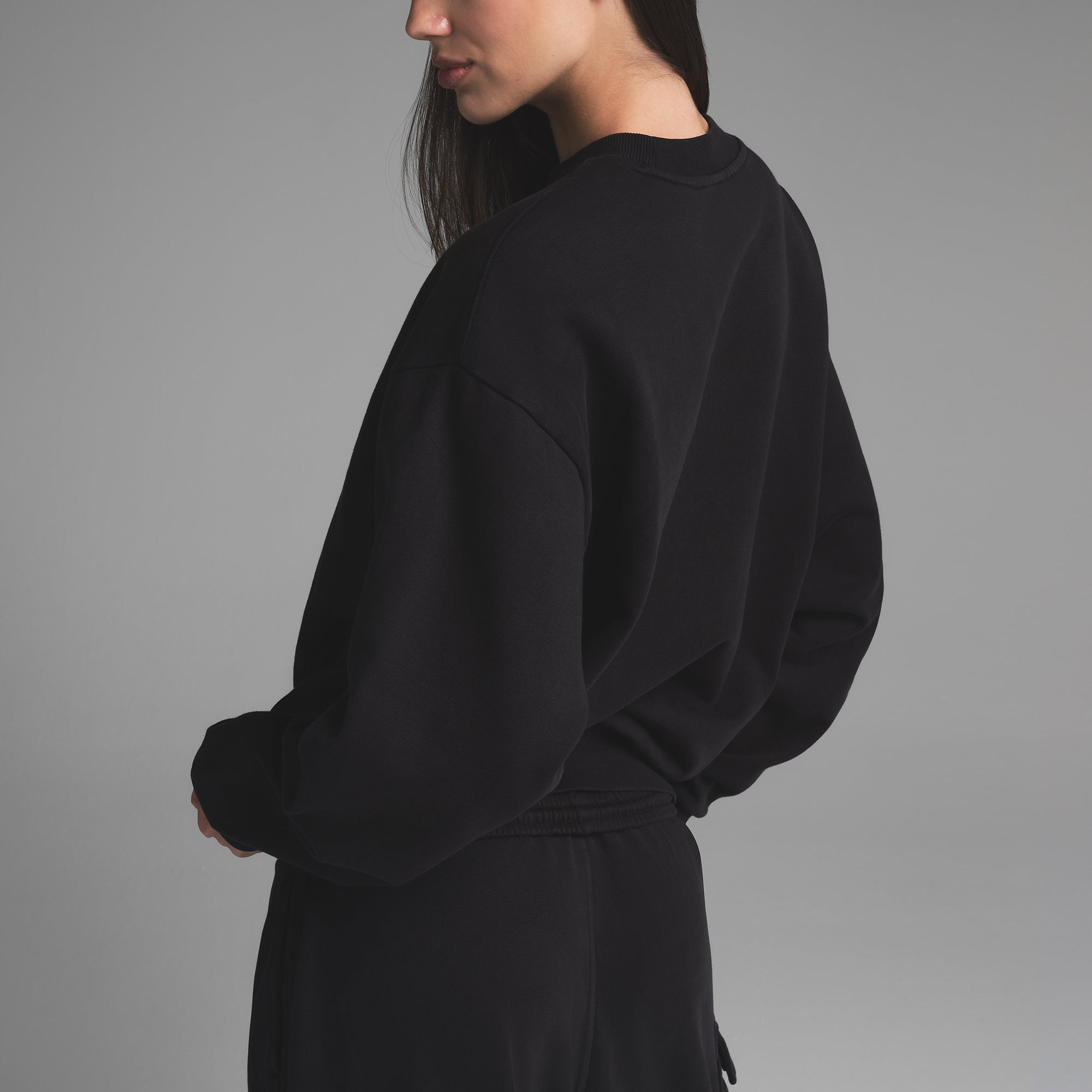 BOYFRIEND FLEECE OVERSIZED CREWNECK | WASHED ONYX