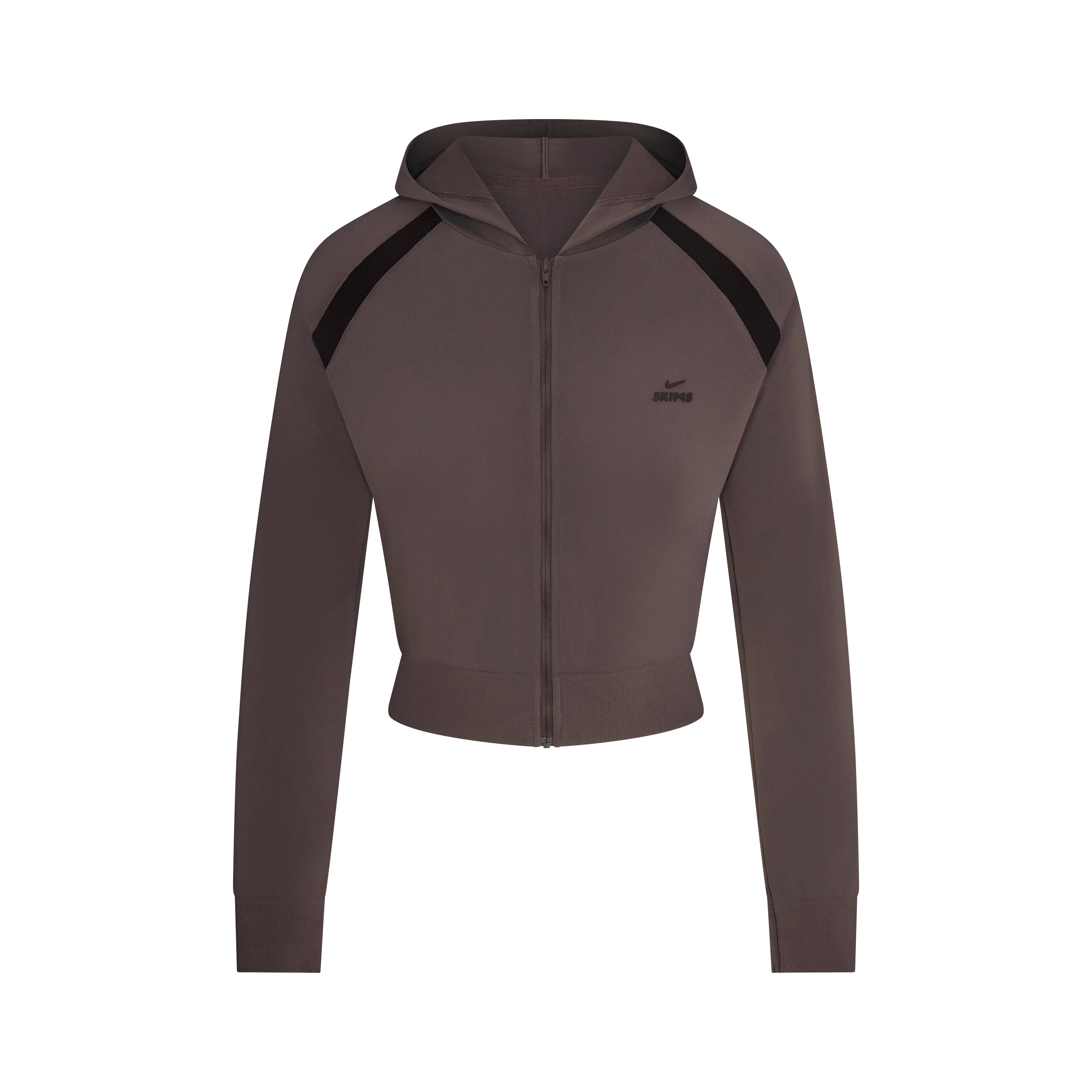 NikeSKIMS STRETCH KNIT BABY HOODIE | NSKM RESIN/NSKM PHOENIX/(NSKM RESIN) FLAT ON A WHITE BACKGROUND | FLT