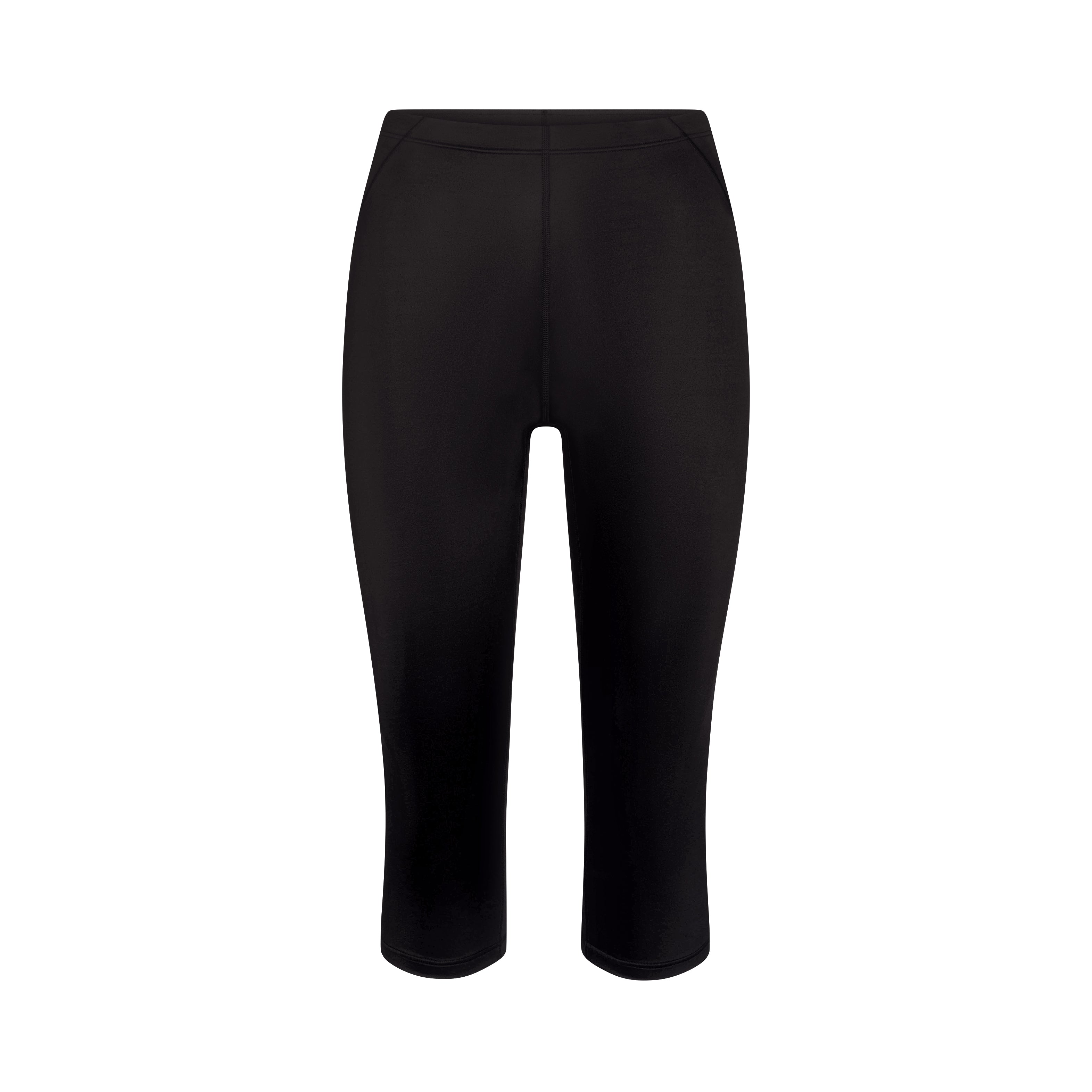NikeSKIMS SHINE DRAWCORD CROP 17 INCH LEGGING | NSKM OBSIDIAN FLAT ON A WHITE BACKGROUND | FLT@ | FOCUS: 0.0, 1.0, 0.9