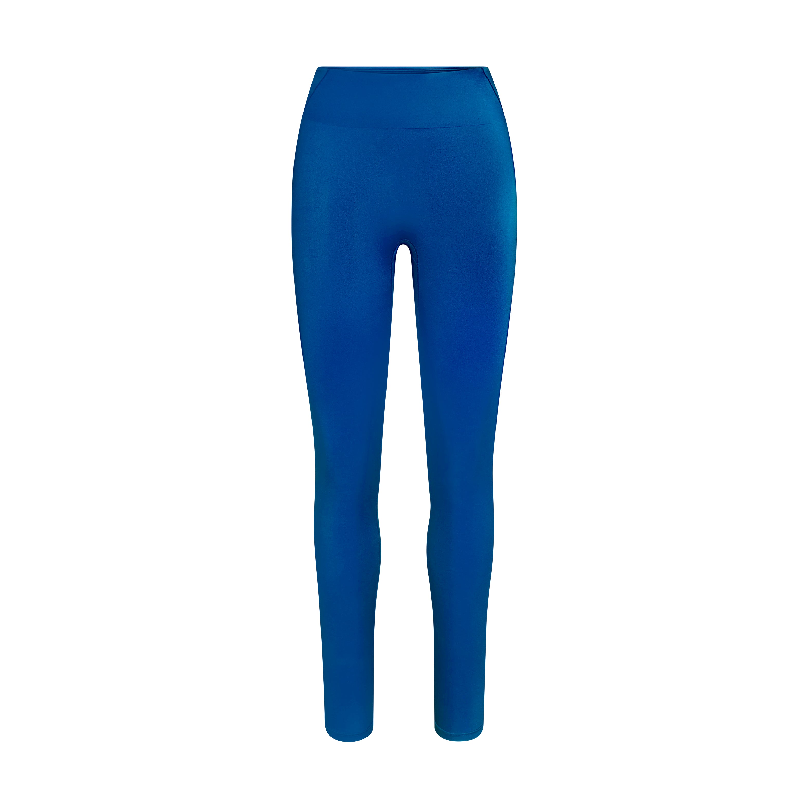 NikeSKIMS SATIN SHINE BONDED WAIST LEGGING 26 INCH | NSKM COBALT FLAT ON A WHITE BACKGROUND | FLT