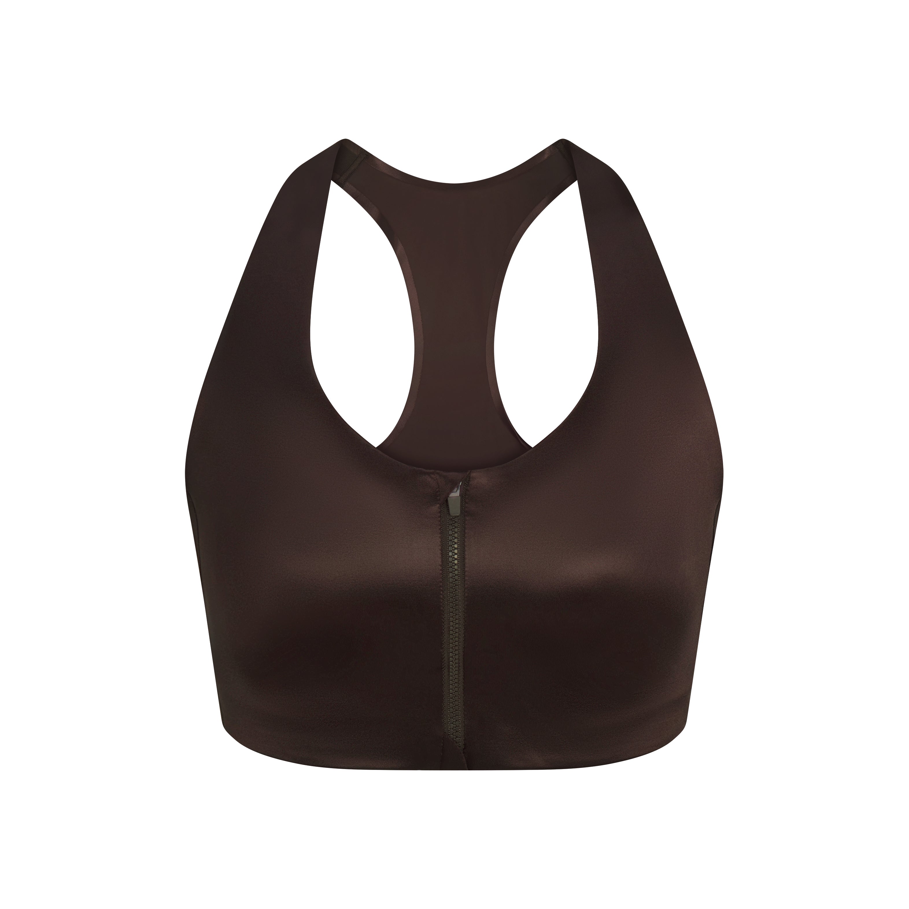 RACERBACK ZIP FRONT BRA