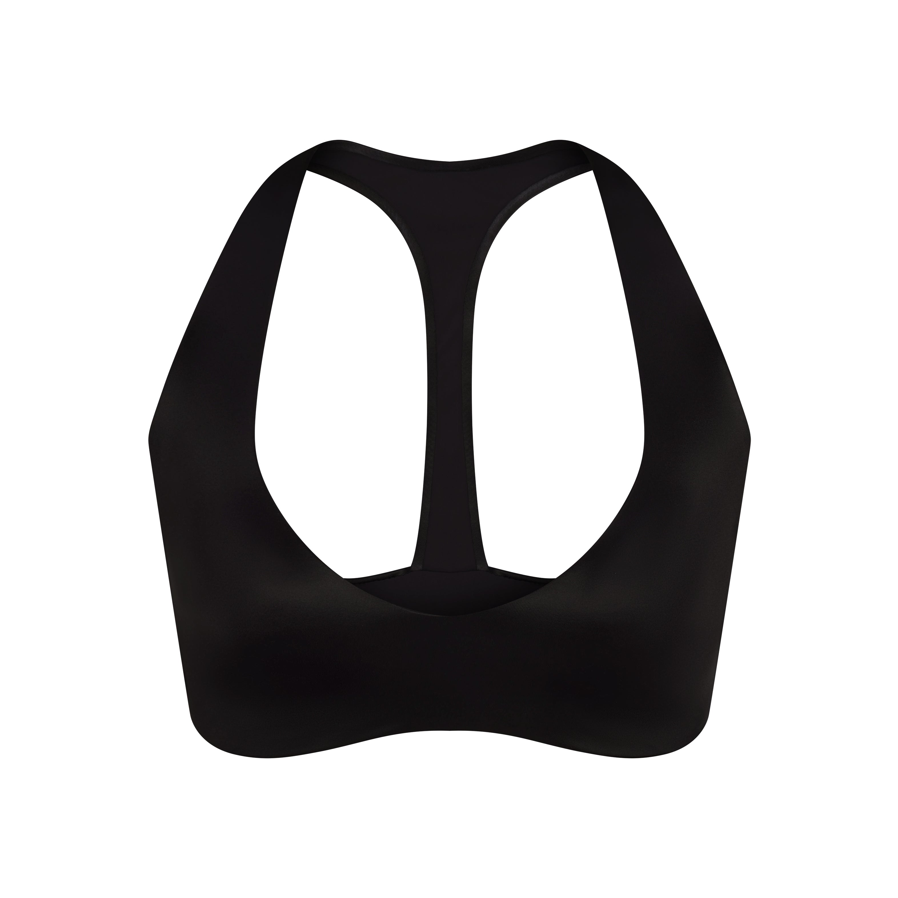 NikeSKIMS SHINE PLUNGE BRA | NSKM OBSIDIAN FLAT ON A WHITE BACKGROUND | FLT