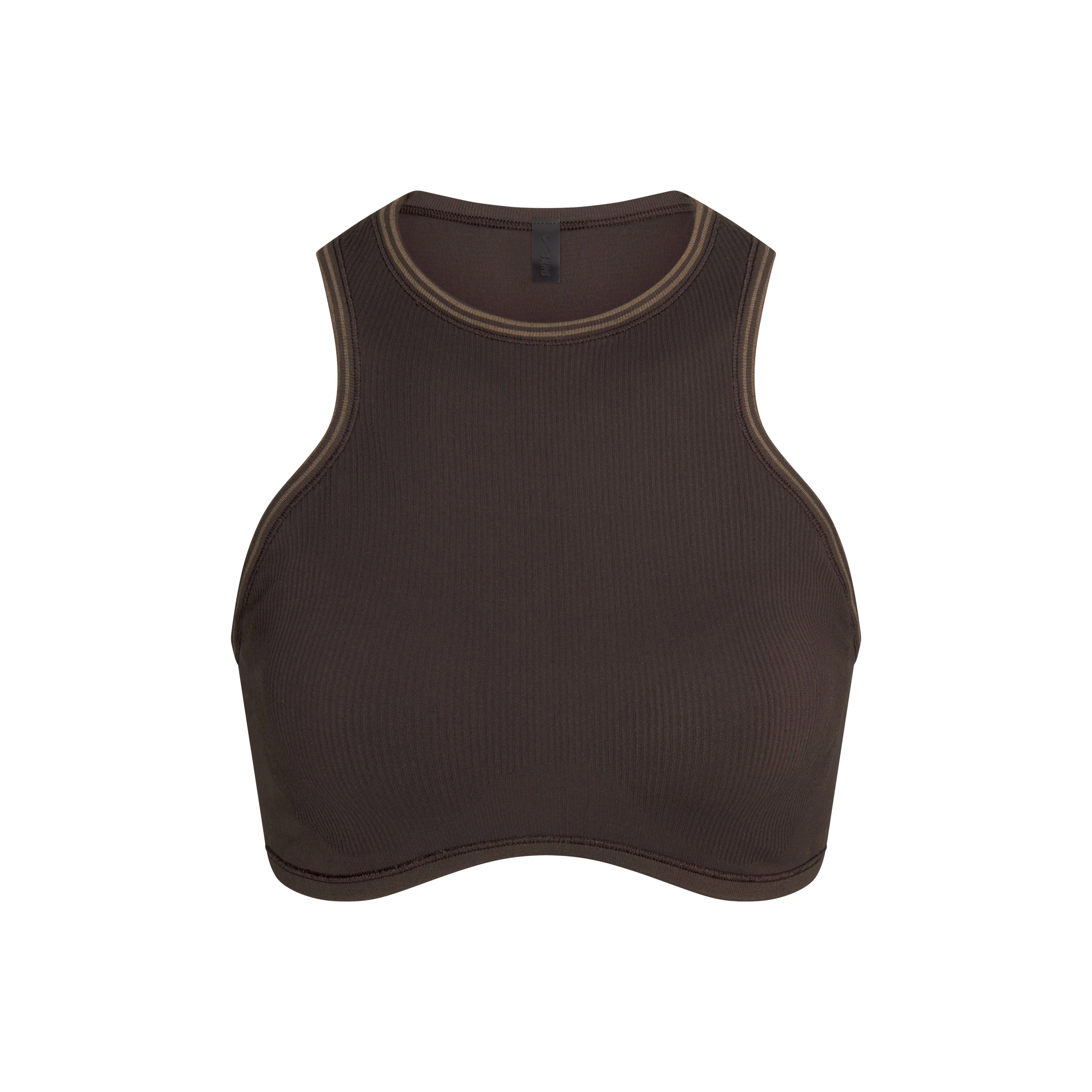 NikeSKIMS RIBBED SEAMLESS RACER FRONT BRA | PHOENIX FLAT ON A WHITE BACKGROUND | FLT