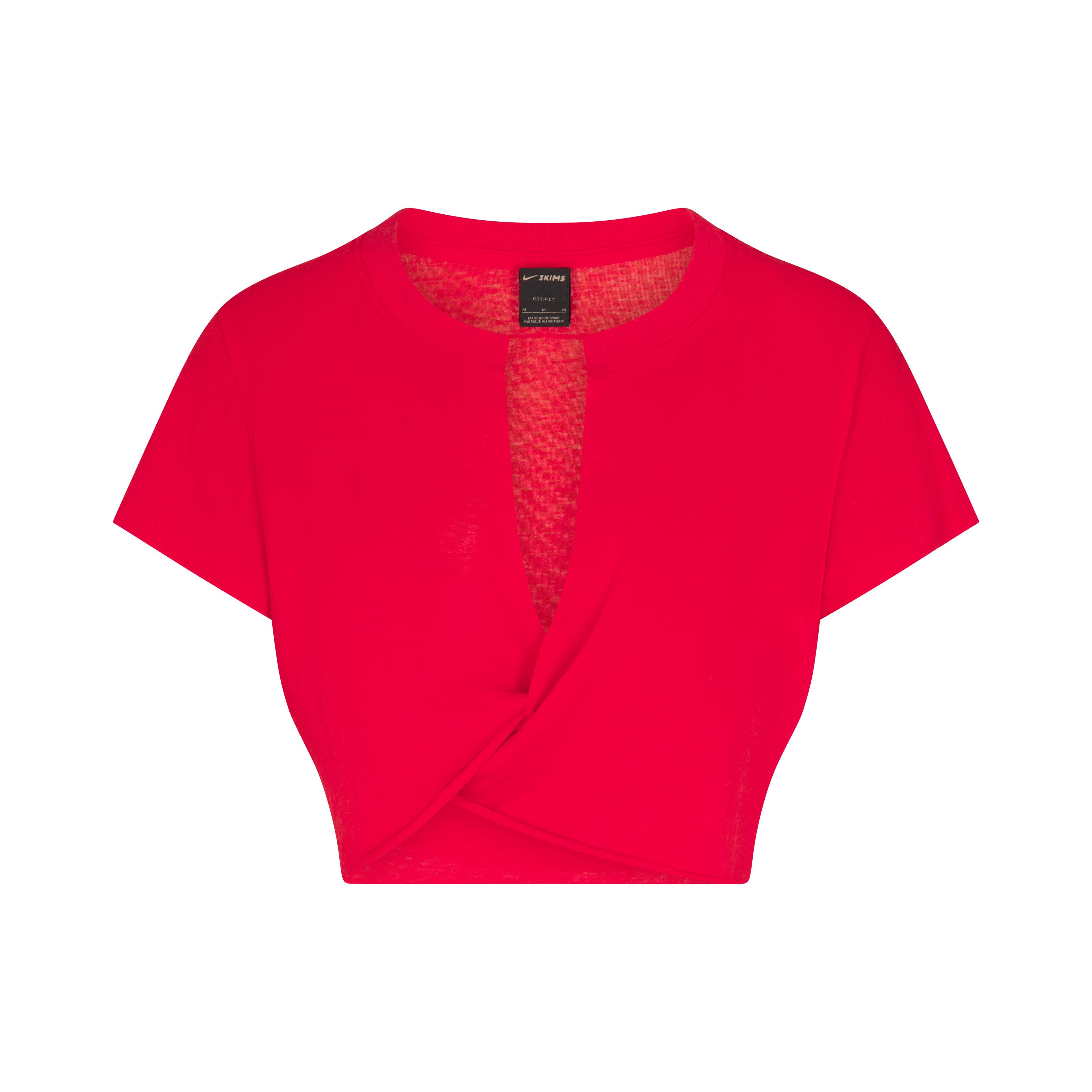 SHORT SLEEVE V-NECK CROP TOP