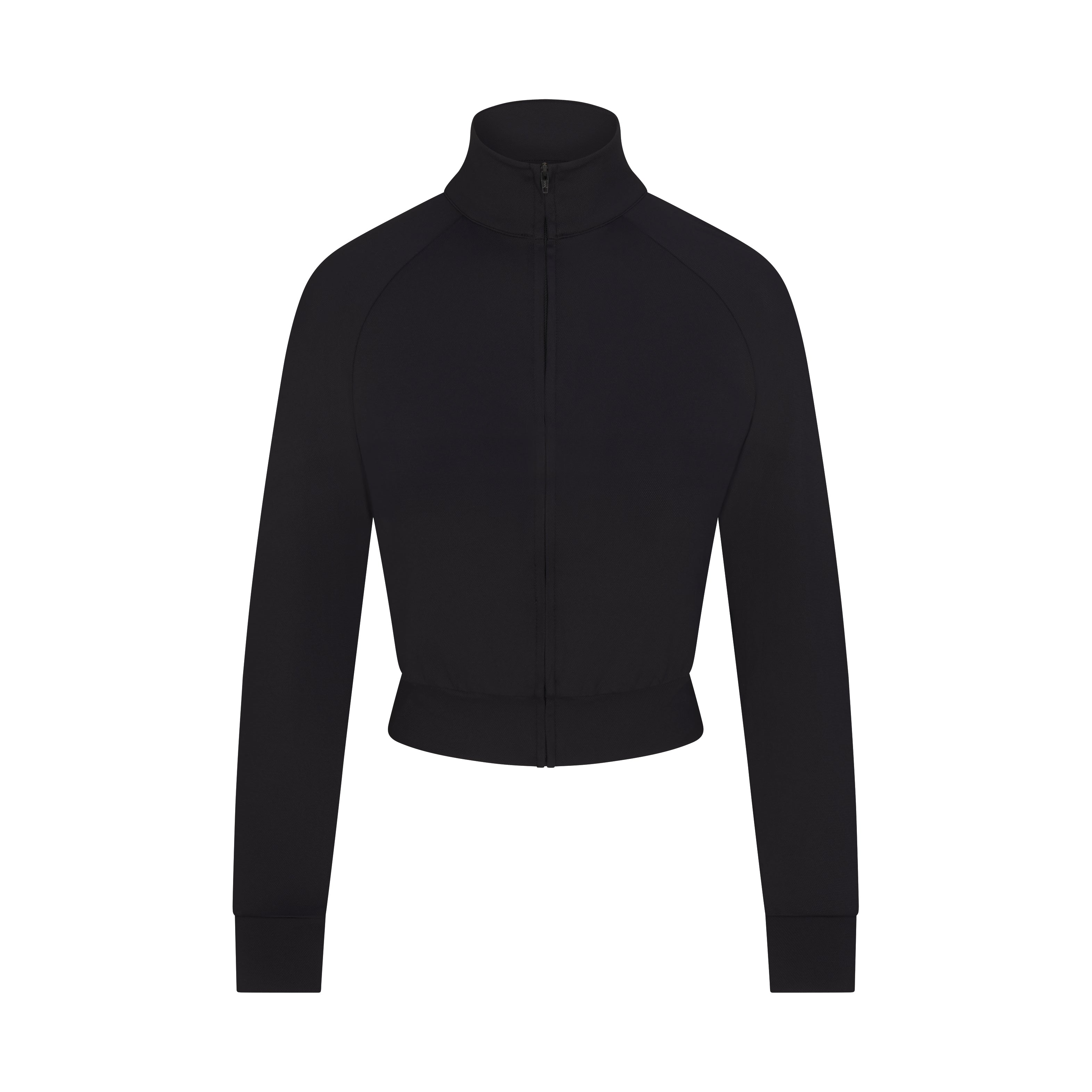 NikeSKIMS AIRY TRACK JACKET | OBSIDIAN FLAT ON A WHITE BACKGROUND | FLT
