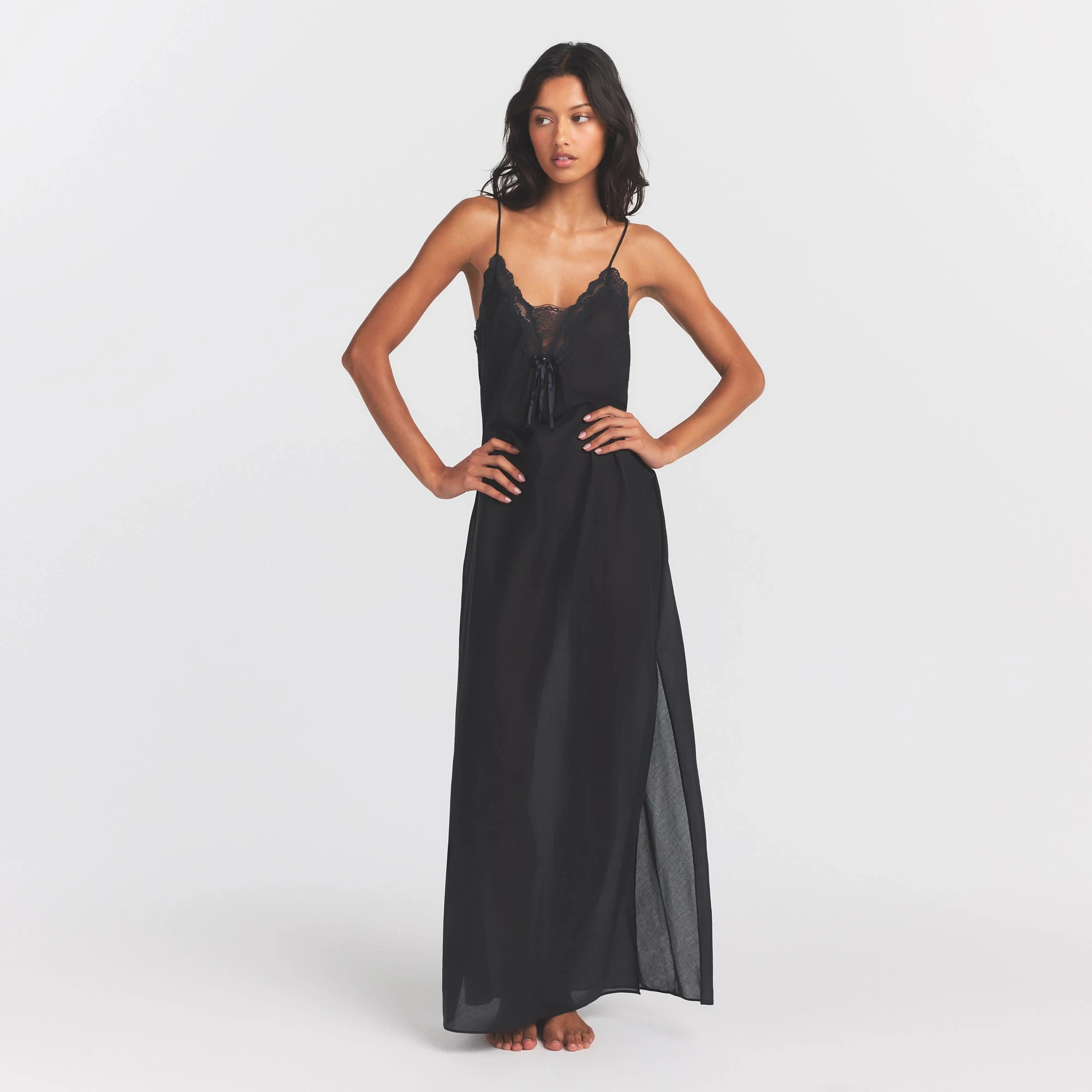SKIMS Voile Sleep Long Dress | Onyx | Black | Voile Sleep | S | Small | Women's SKIMS Voile Sleep Long Dress | Onyx | Black | Voile Sleep | S | Small | Women's