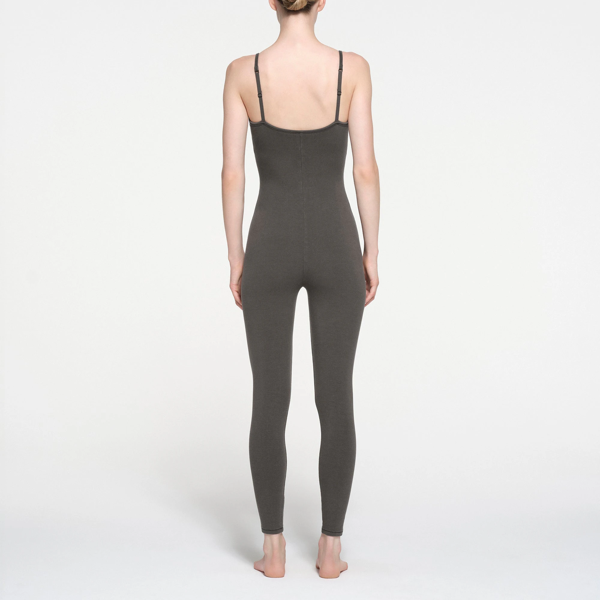OUTDOOR CAMI CATSUIT | WASHED ONYX ON A MODEL BACK VIEW