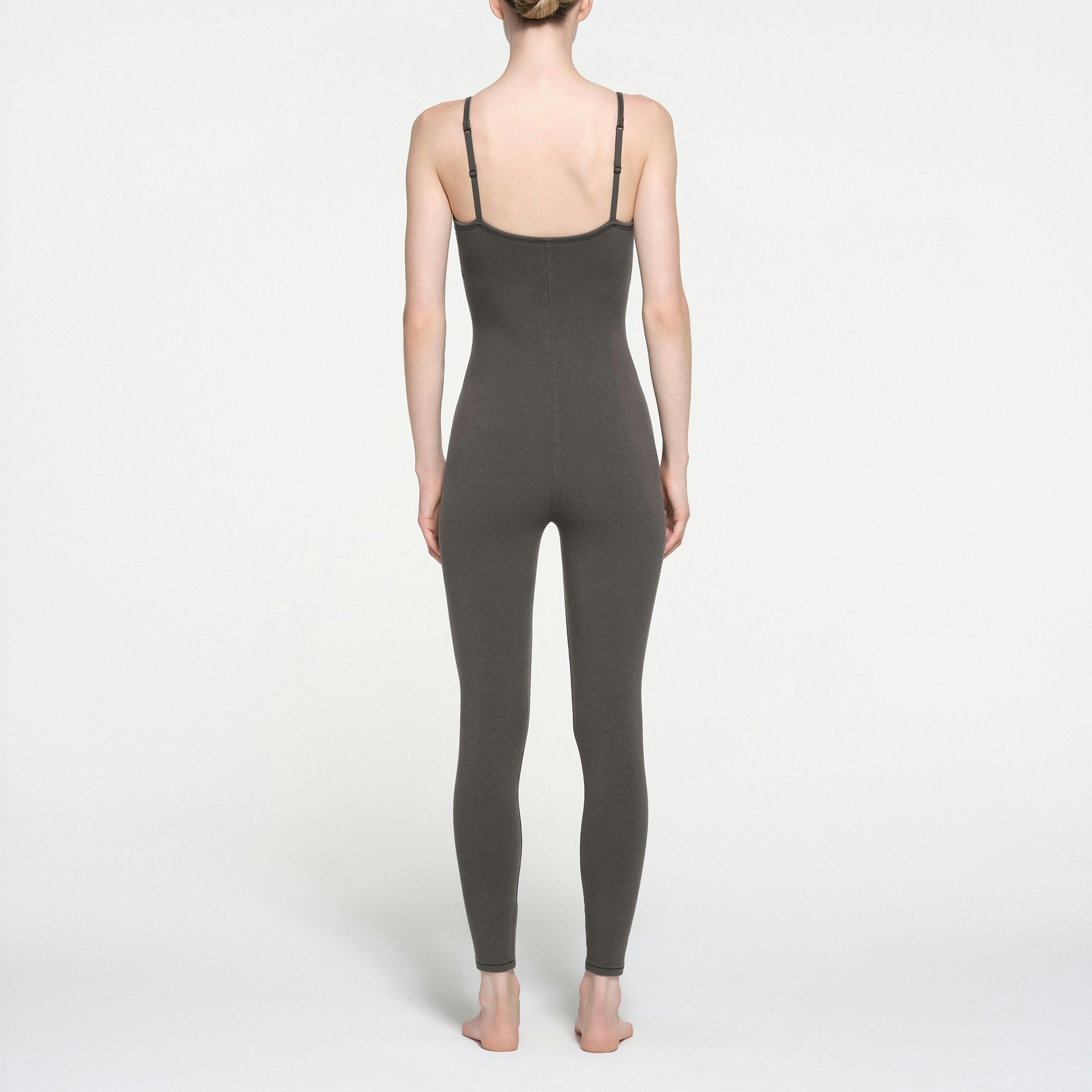 OUTDOOR CAMI CATSUIT | WASHED ONYX ON A MODEL BACK VIEW