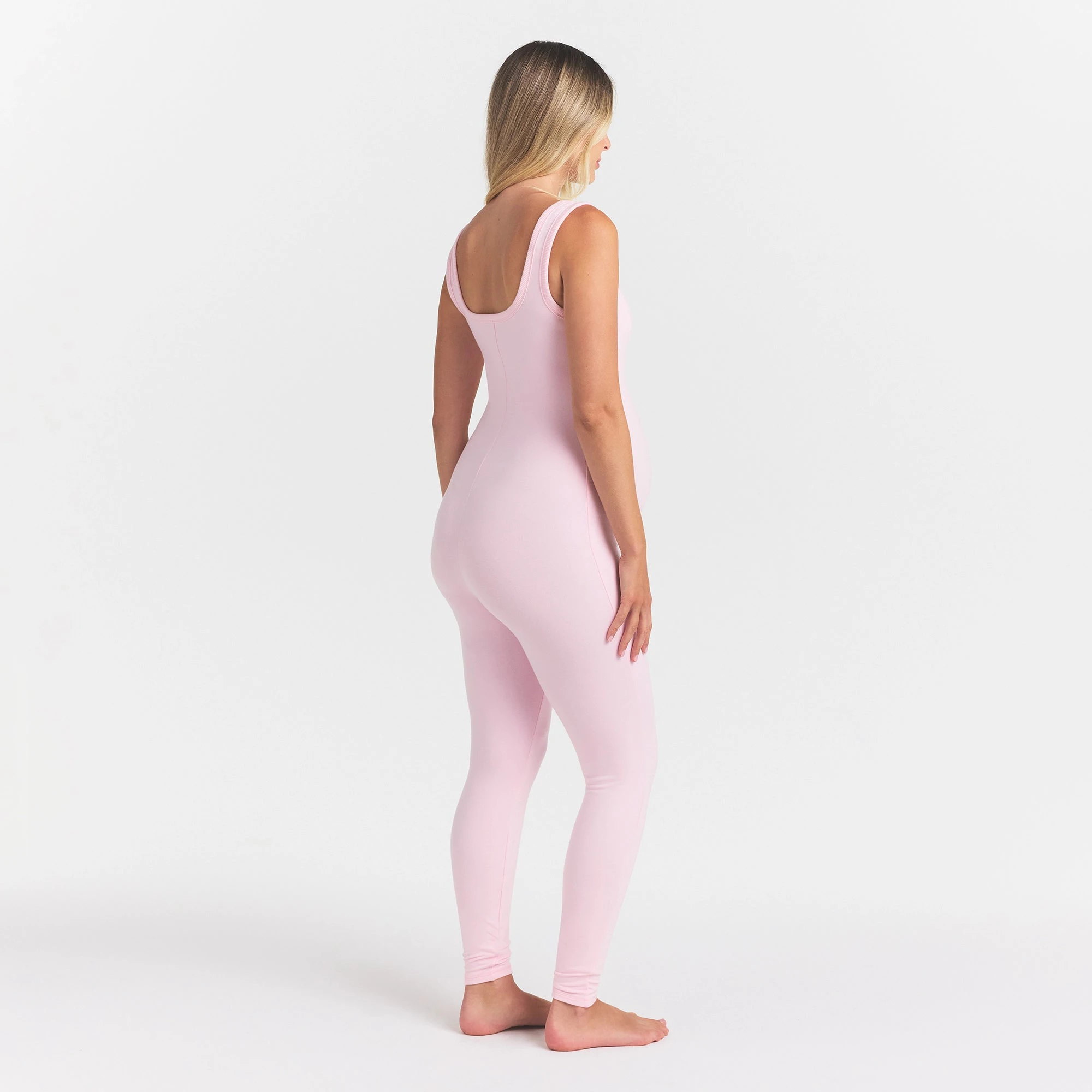 COTTON JERSEY MATERNITY CATSUIT | CHERRY BLOSSOM ON A MODEL FRONT VIEW @ | FOCUS: 0.0, 1.0, 0.9