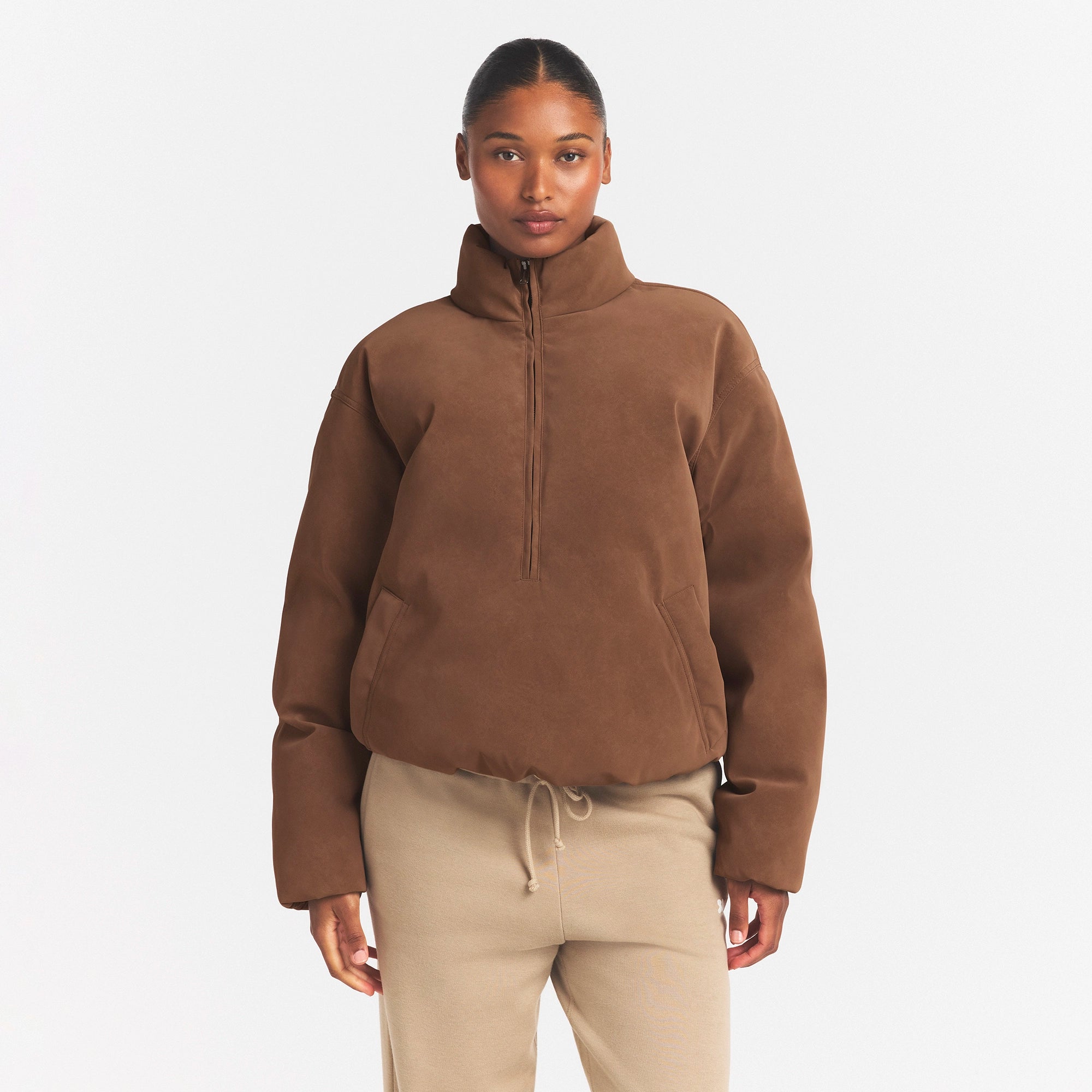 FAUX SUEDE HALF ZIP JACKET | JASPER ON A MODEL FRONT VIEW @ | FOCUS: 0.0, 1.0, 0.9