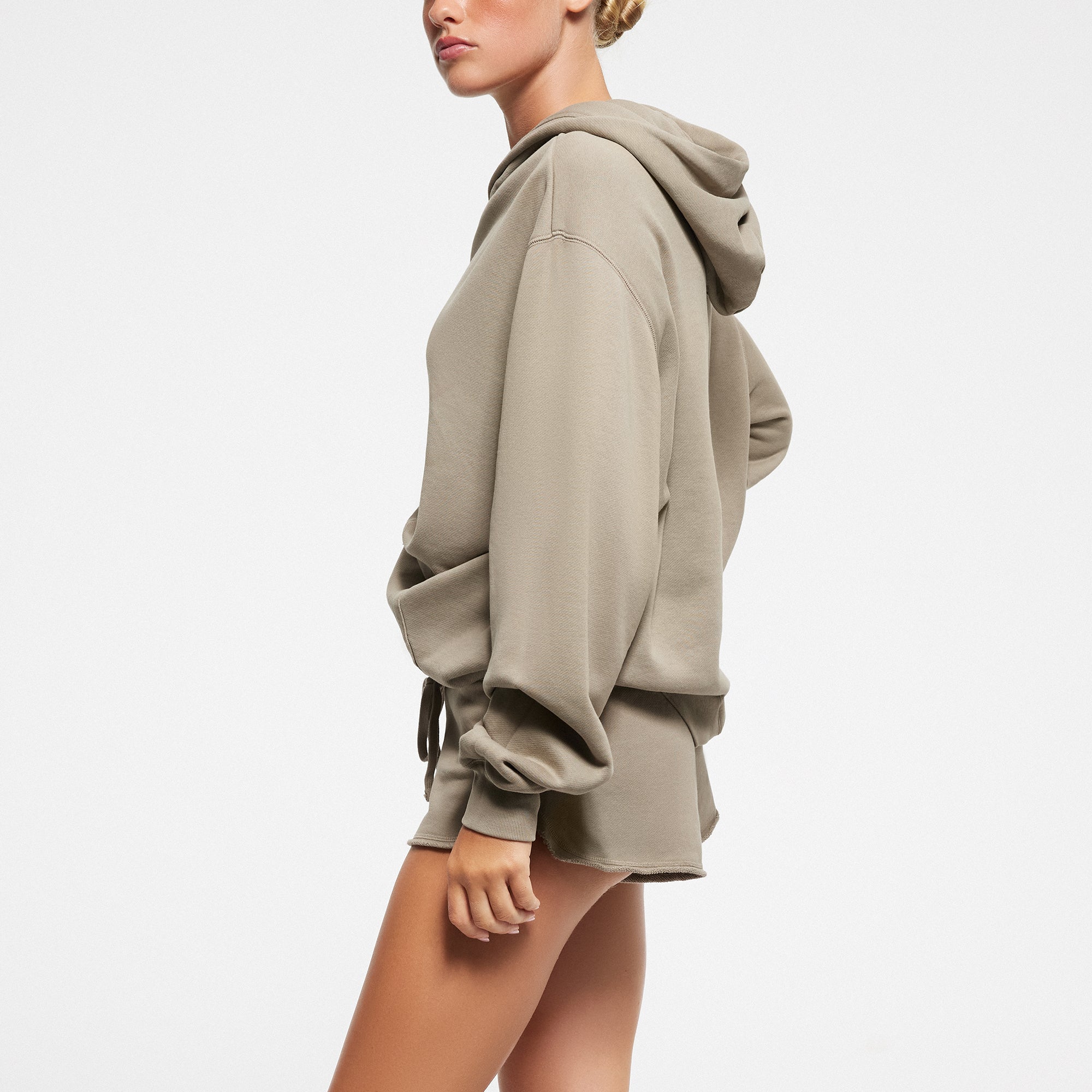 FRENCH TERRY OVERSIZED HOODIE | TAUPE