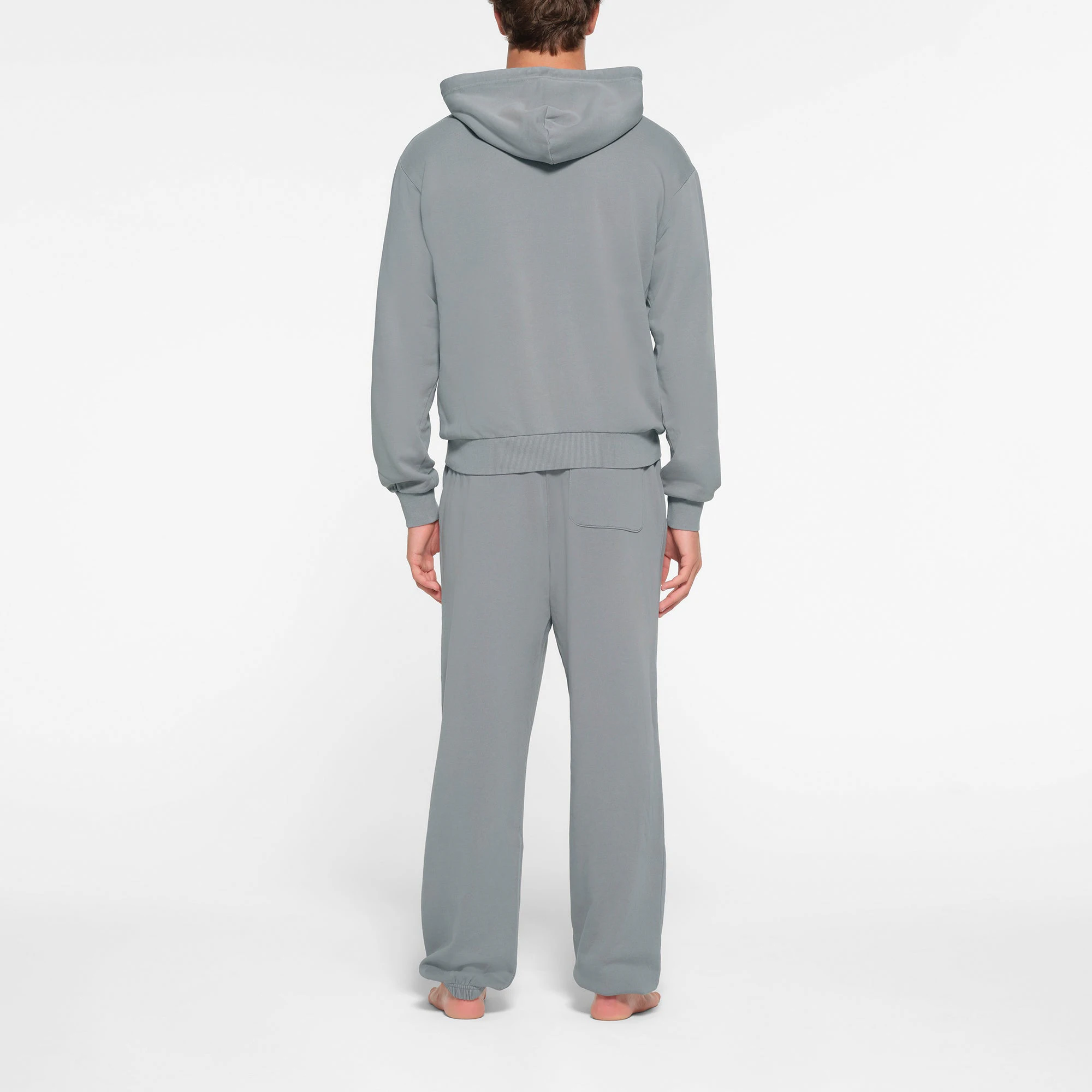 TERRY MENS HOODIE | PACIFIC ON A MODEL BACK VIEW