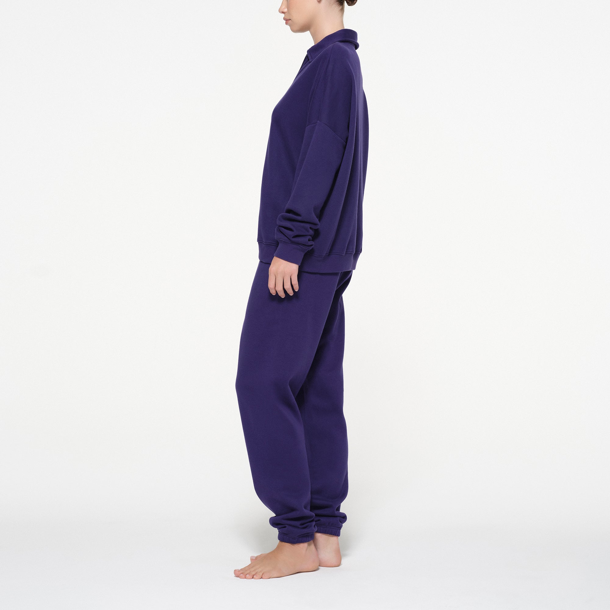 COTTON FLEECE OVERSIZED QUARTER ZIP PULLOVER | CONCORD