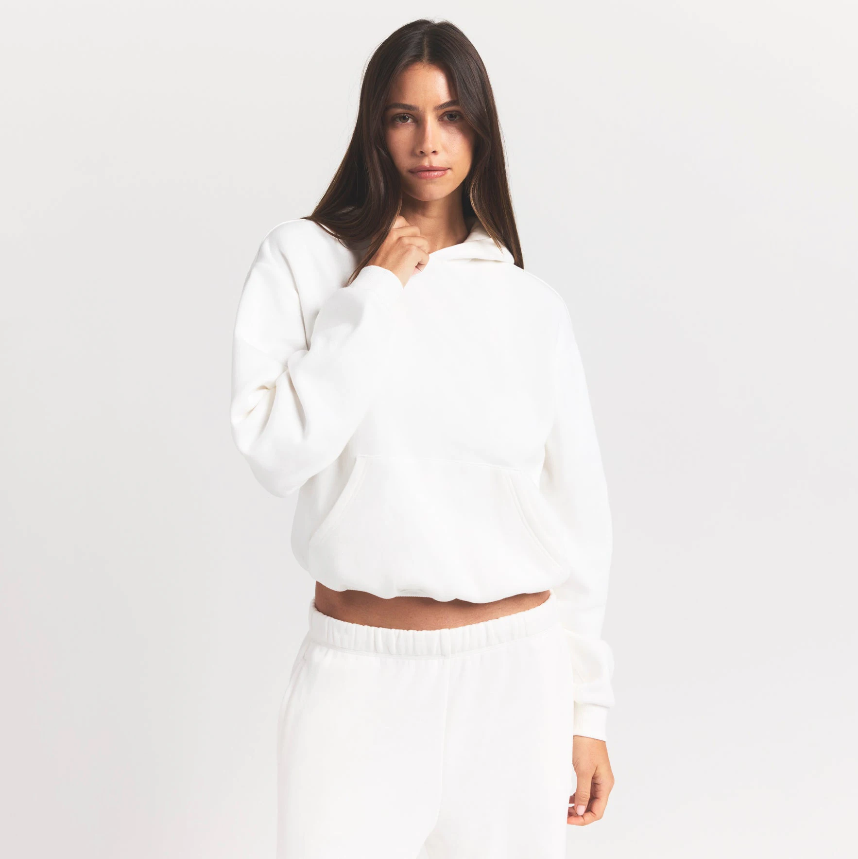 COTTON FLEECE CLASSIC HOODIE | MARBLE ON A MODEL FRONT VIEW S | FOCUS: 0.0, 1.0, 0.9