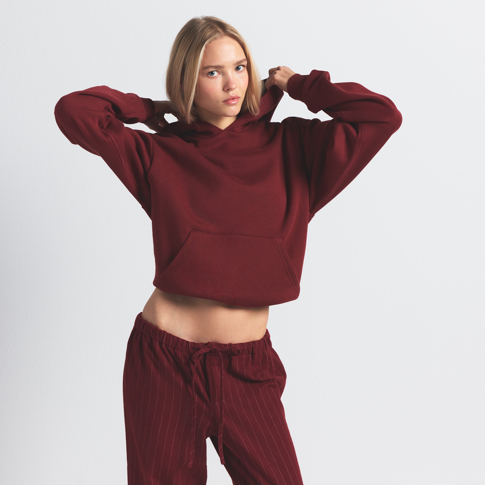 COTTON FLEECE CLASSIC HOODIE | MERLOT | SKIMS
