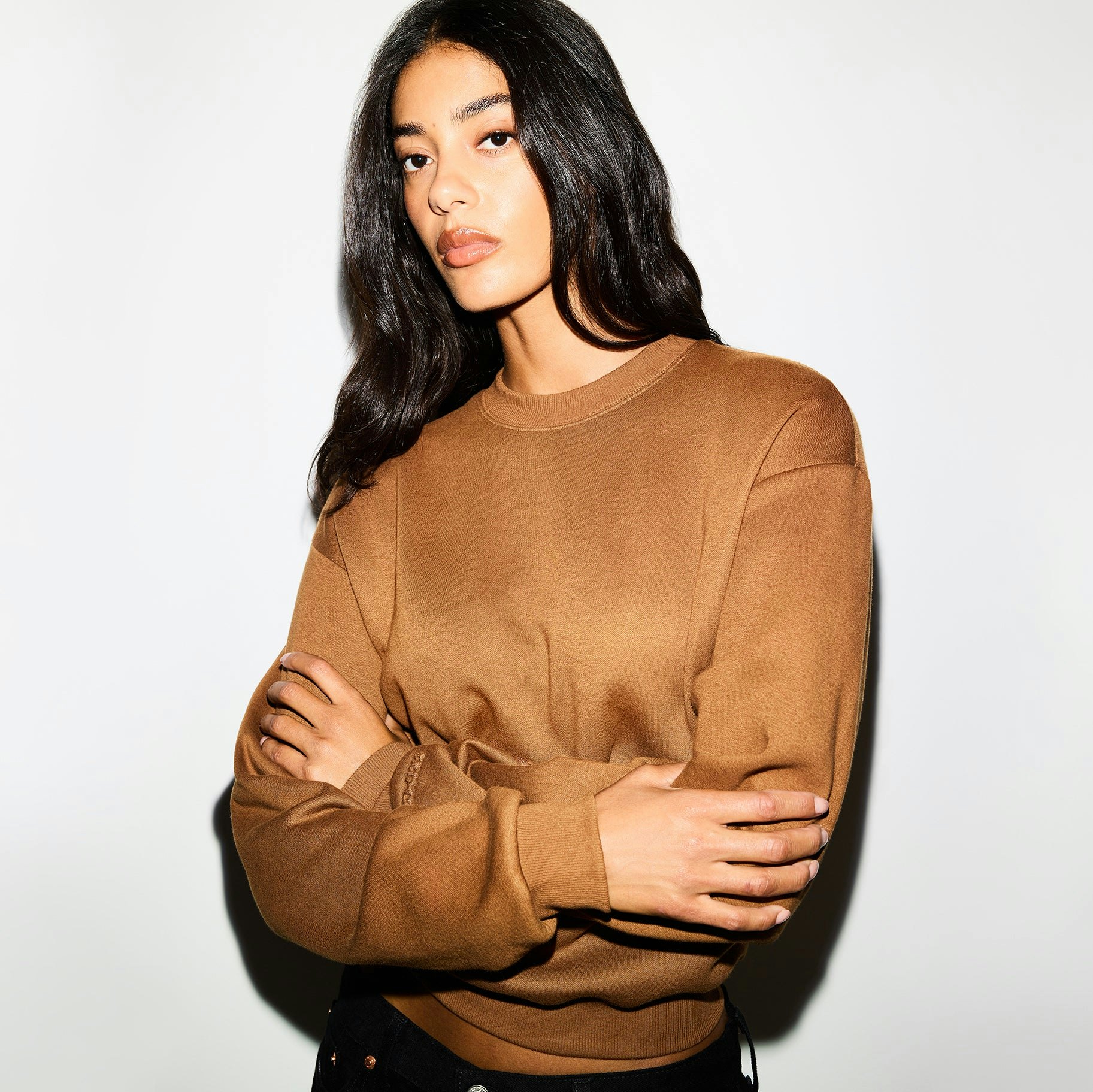  COTTON FLEECE CLASSIC CREWNECK | BISON @ | FOCUS: 0.0, 1.0, 0.9