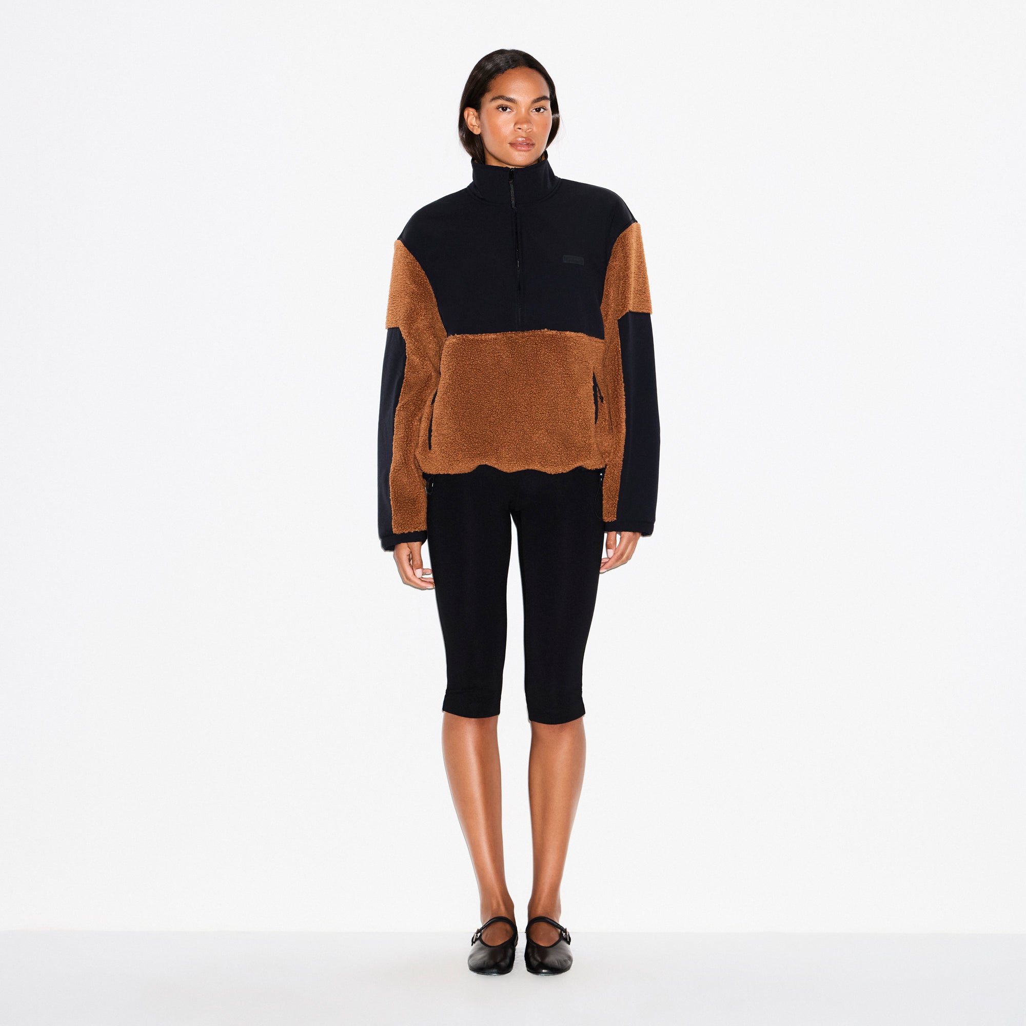 TEDDY OVERSIZED HALF ZIP UP PULLOVER | CHAI | SKIMS