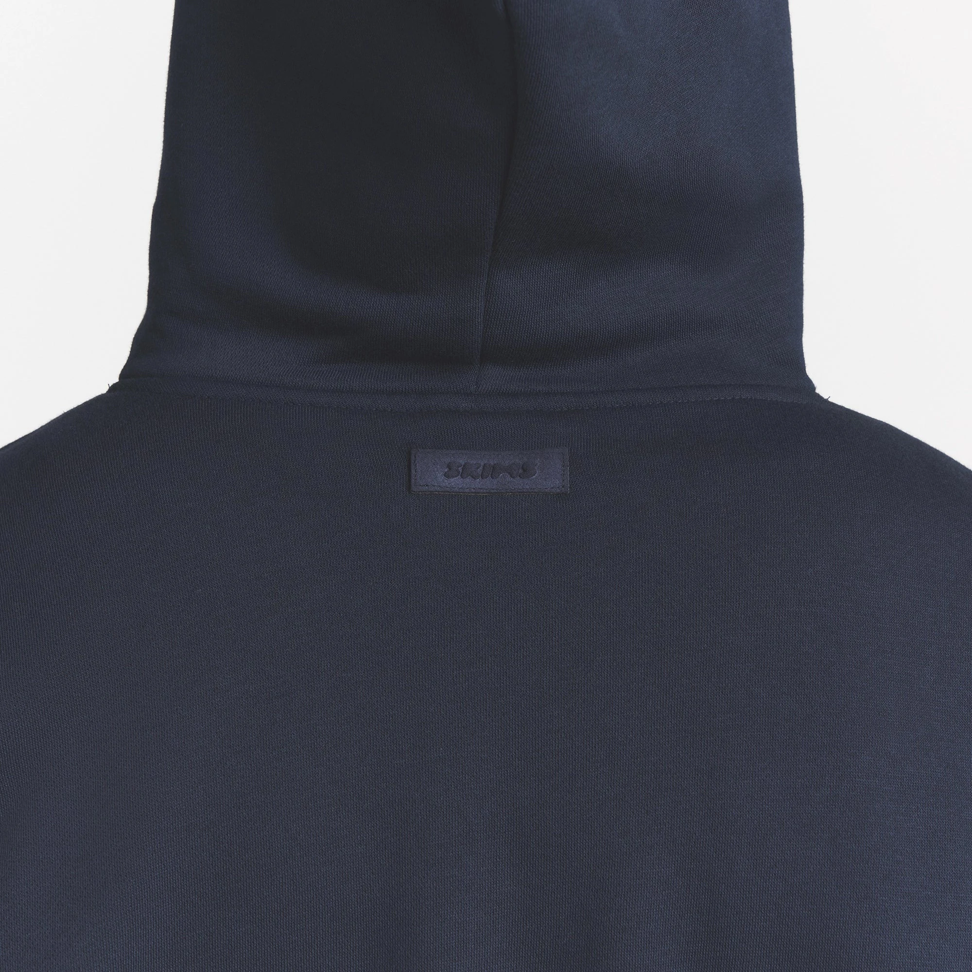 FLEECE LOUNGE MENS RELAXED ZIP UP HOODIE | NAVY ON A MODEL BACK VIEW @ | FOCUS: 0.0, 1.0, 0.9
