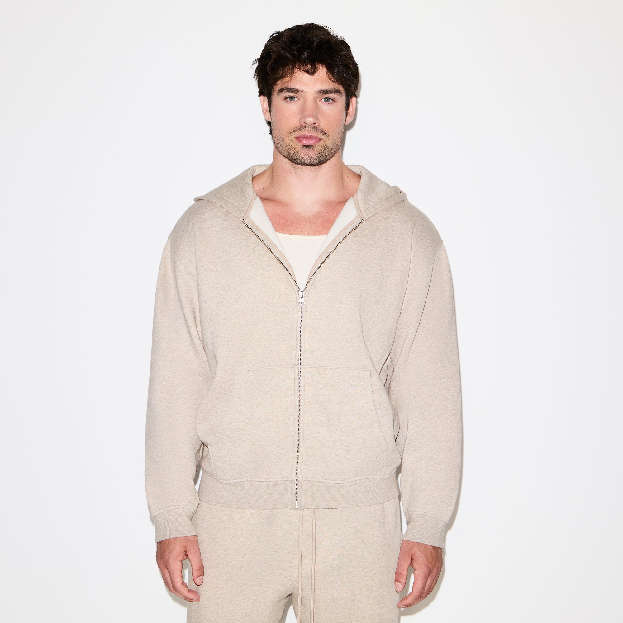 【人気！】SKIMS グレー Fleece Lounge オーバーサイズ フーディ FLEECE LOUNGE MENS CLASSIC HOODIE | LIGHT HEATHER GREY