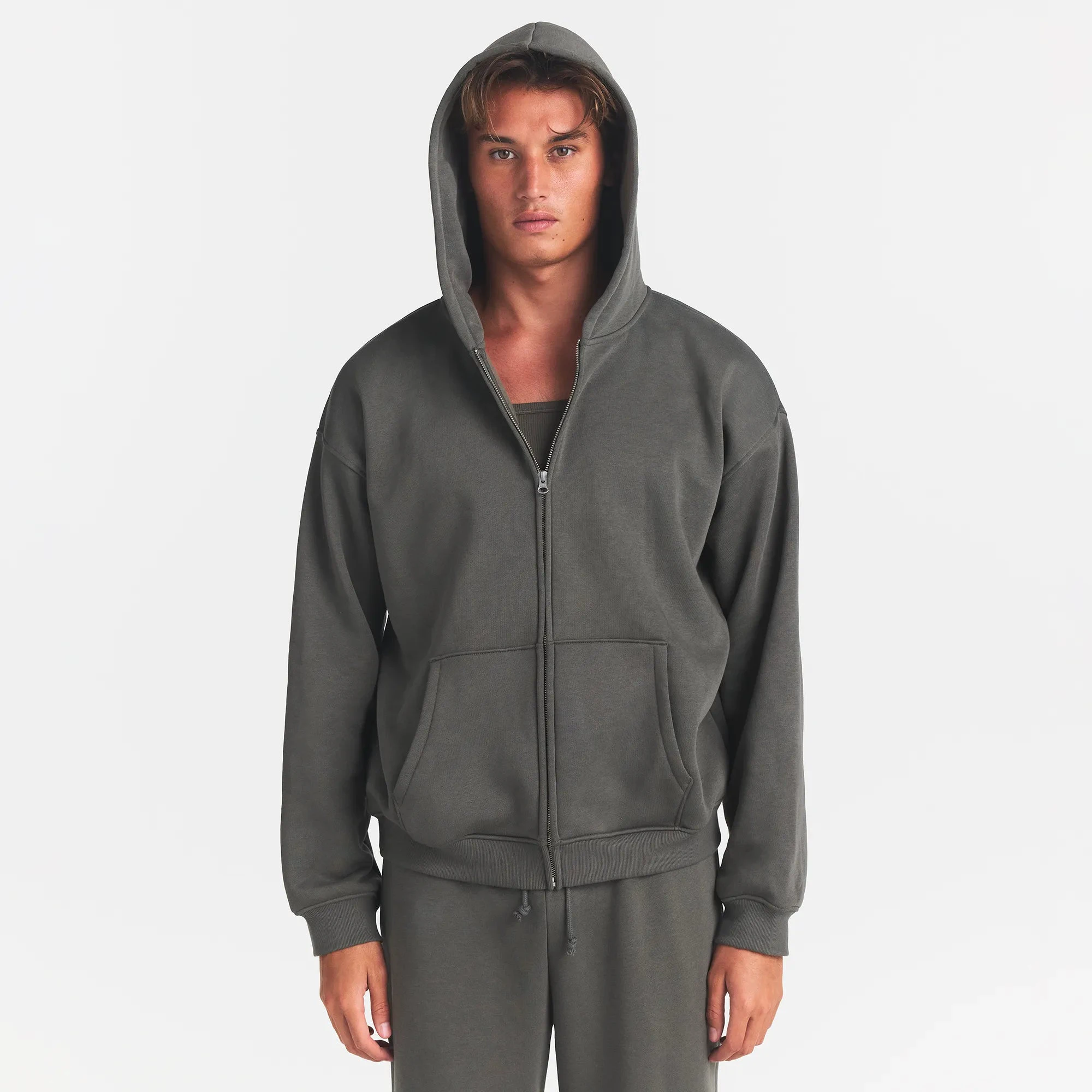 MENS RELAXED ZIP UP HOODIE