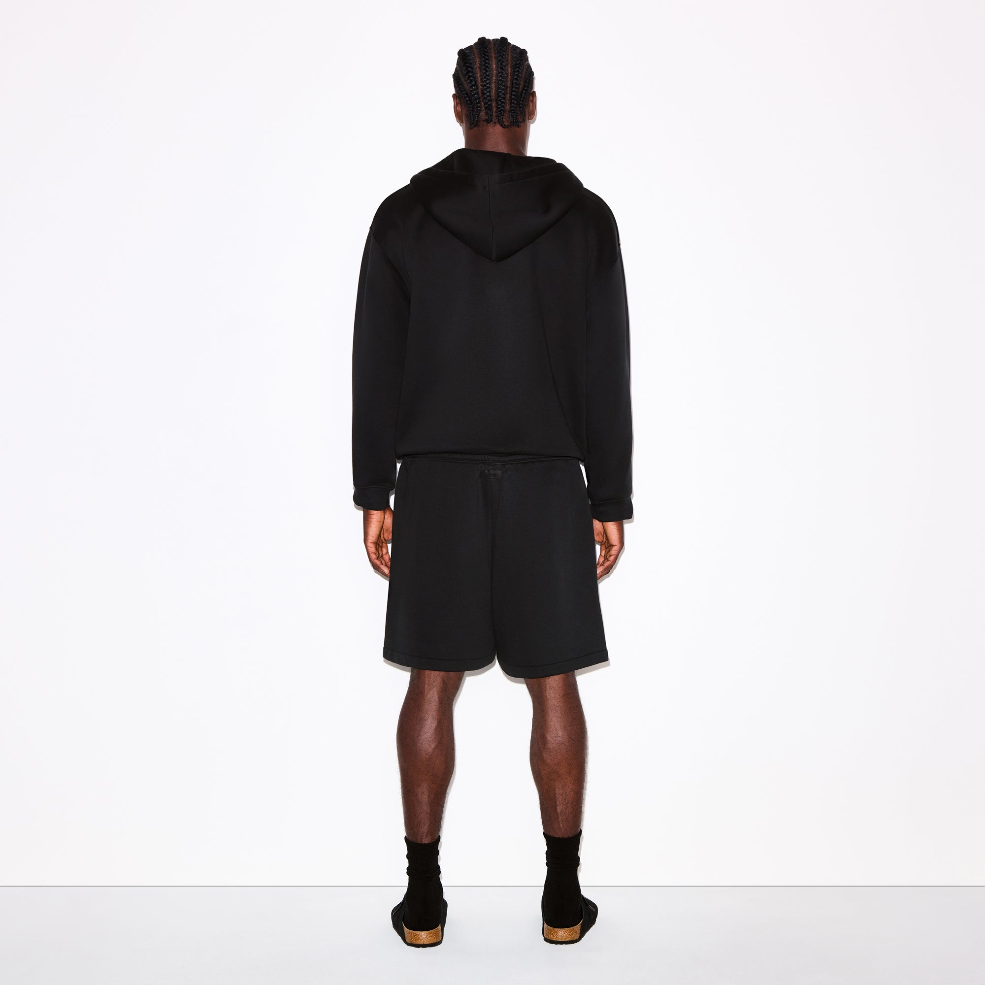 【関税込み】SKIMS ブラック Fleece Lounge フーディ FLEECE LOUNGE MENS RELAXED ZIP UP HOODIE | WASHED ONYX