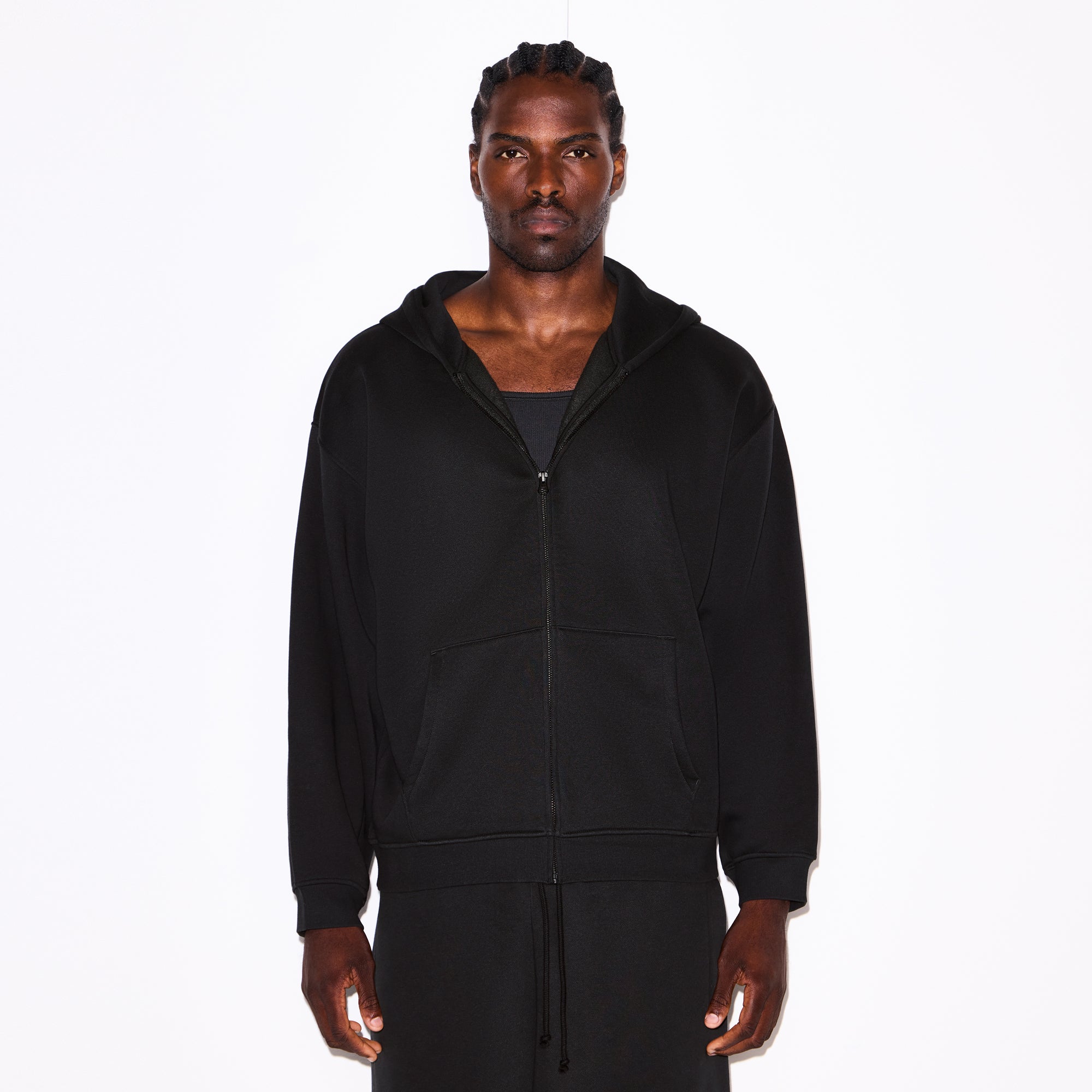 【関税込み】SKIMS グレー Jersey Lounge ジップアップフーディ JERSEY LOUNGE MENS ZIP UP HOODIE | ASH