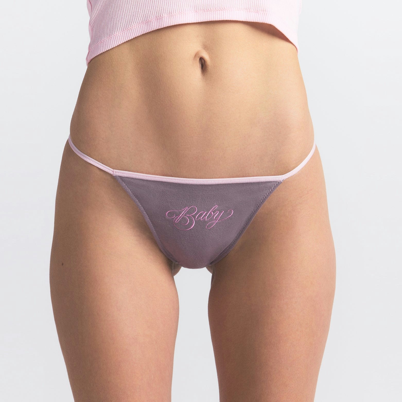 COTTON JERSEY STRING BIKINI 5-PACK | ICONIC MULTI ON A MODEL FRONT VIEW @ | FOCUS: 0.0, 1.0, 0.9