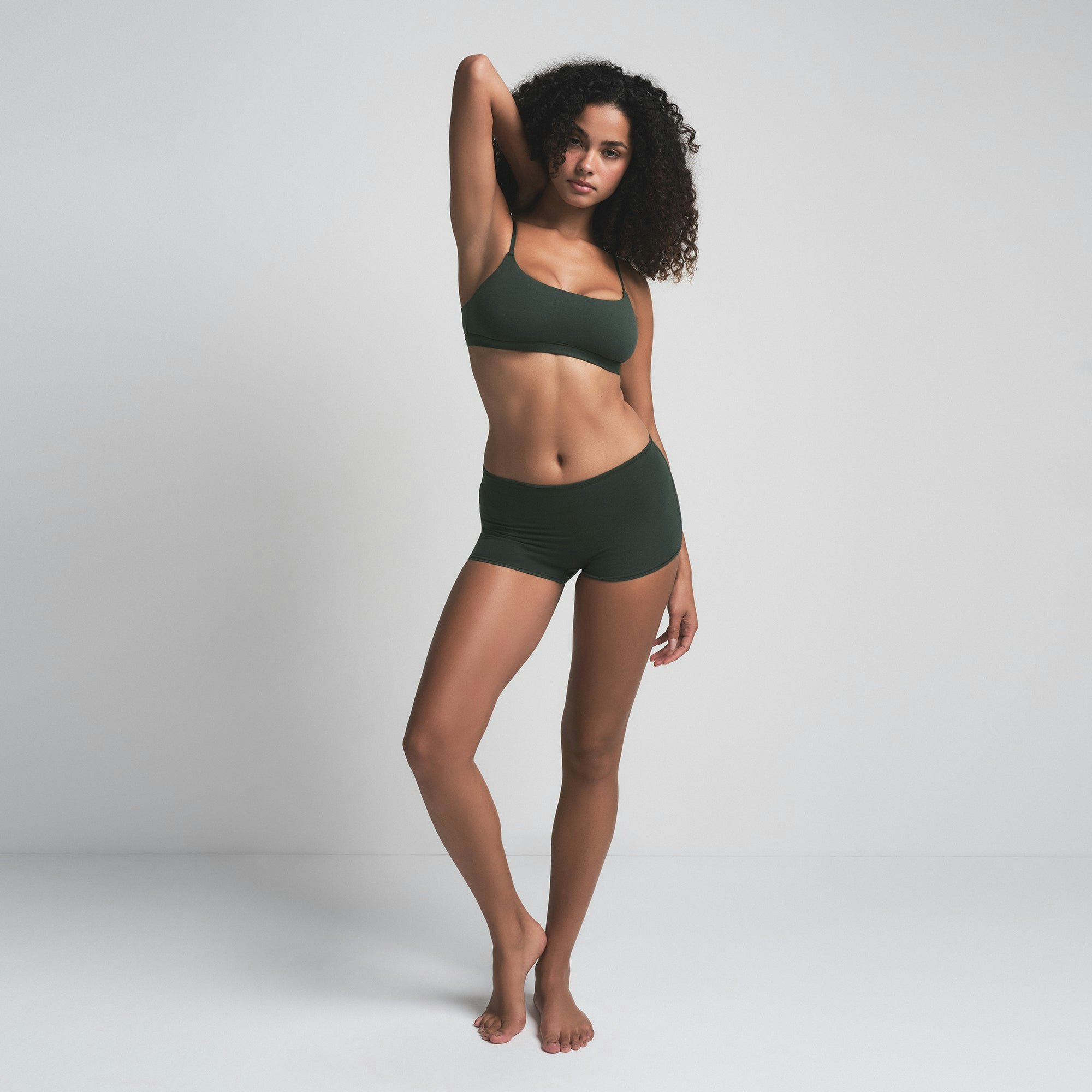 COTTON JERSEY BOY SHORT 5-PACK | OATMEAL MULTI FLAT ON A WHITE BACKGROUND | FLT