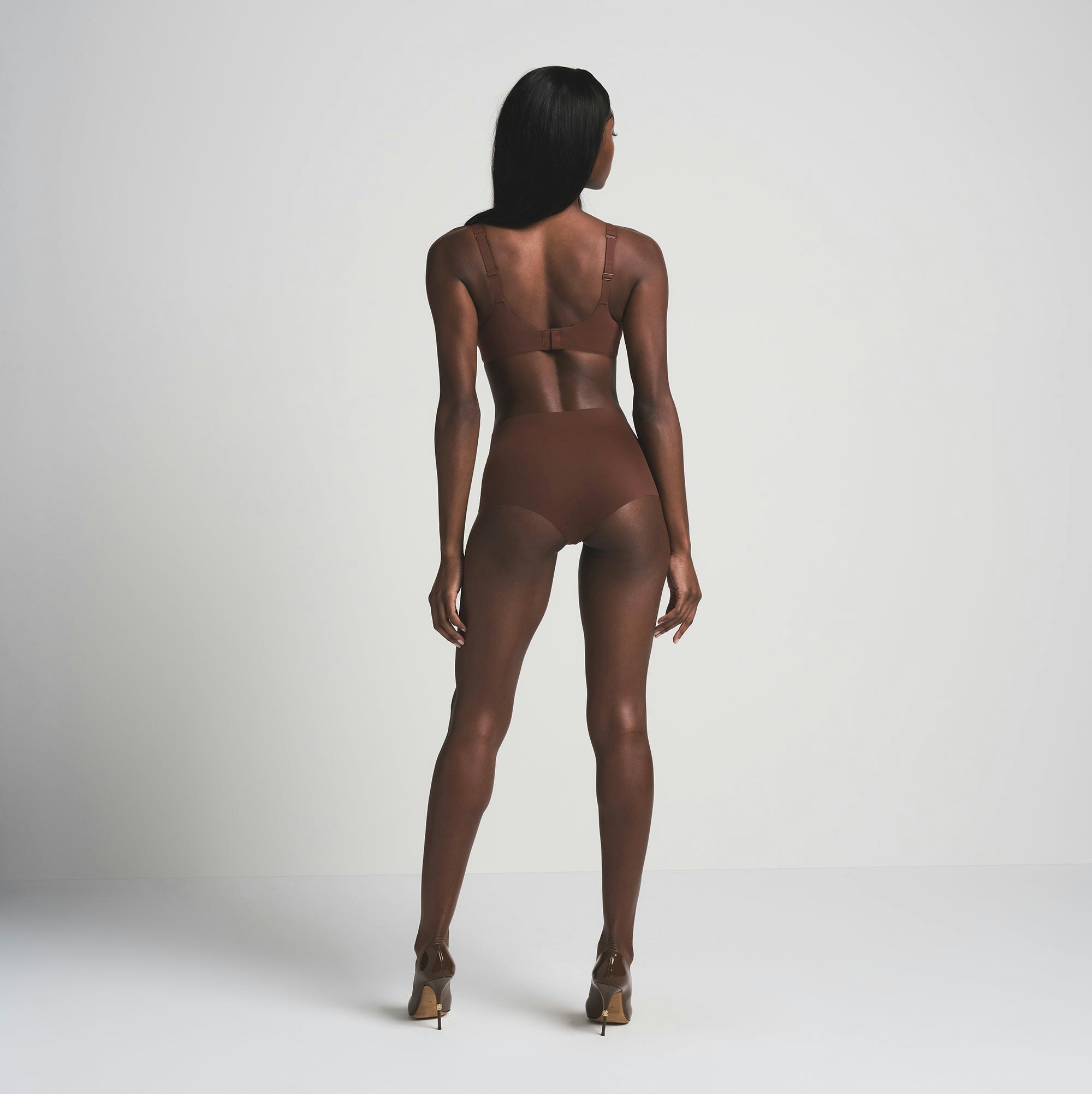 NAKED BOY SHORT | COCOA ON A MODEL FRONT VIEW