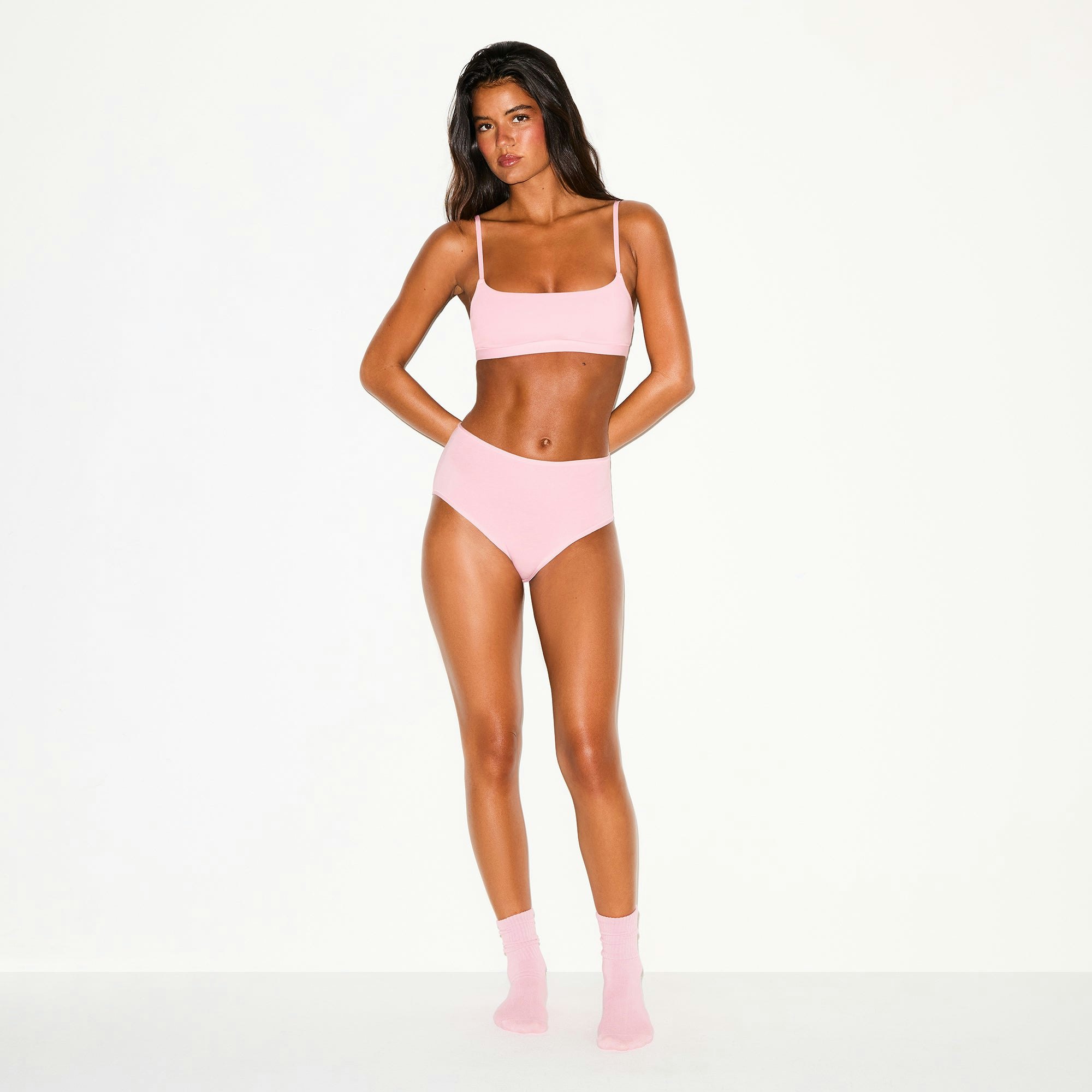 COTTON JERSEY FULL BRIEF | HALITE ON A MODEL FRONT VIEW @ | FOCUS: 0.0, 1.0, 0.9