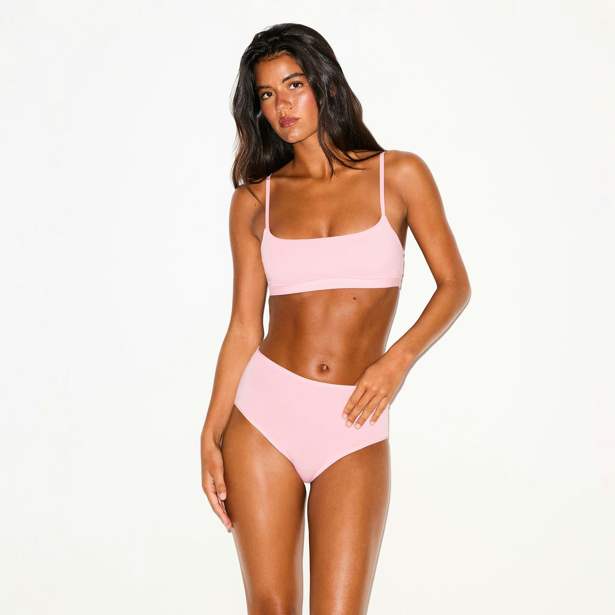 COTTON JERSEY FULL BRIEF | HALITE ON A MODEL FRONT VIEW @ | FOCUS: 0.0, 1.0, 0.9