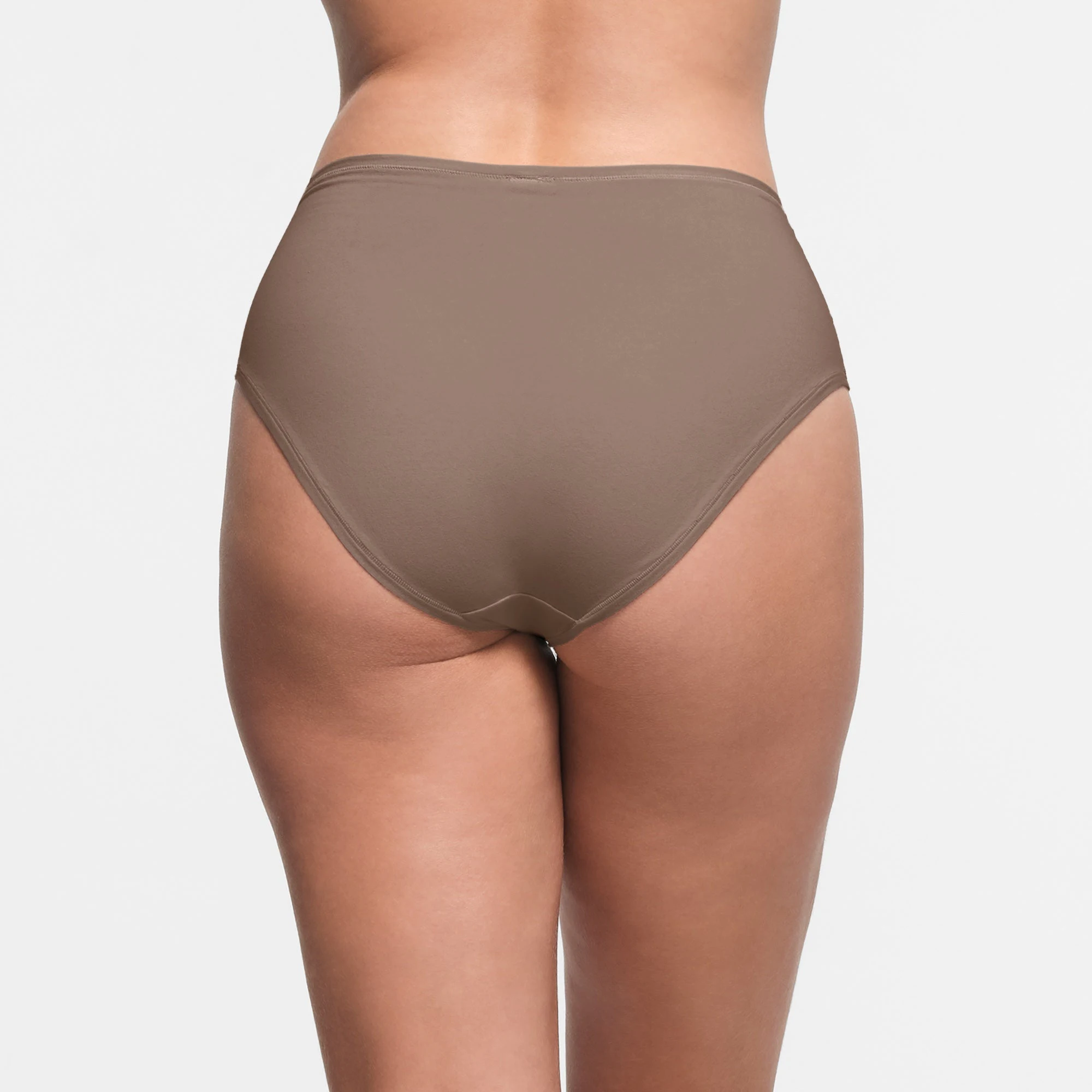 COTTON JERSEY FULL BRIEF | TRUFFLE ON A MODEL BACK VIEW