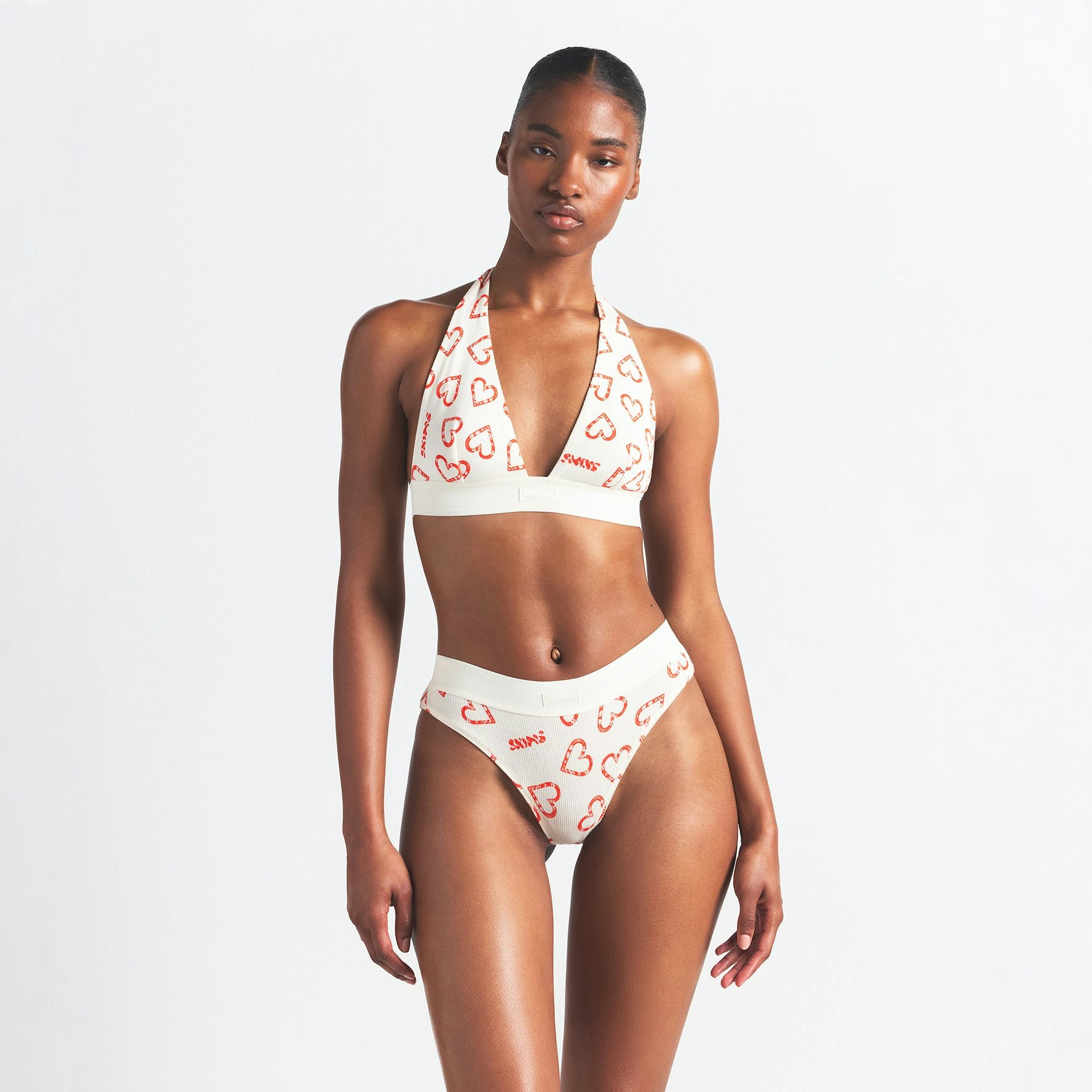 COTTON RIB BRIEF | MARBLE CANDY HEART PRINT ON A MODEL FRONT VIEW @ | FOCUS: 0.0, 1.0, 0.9