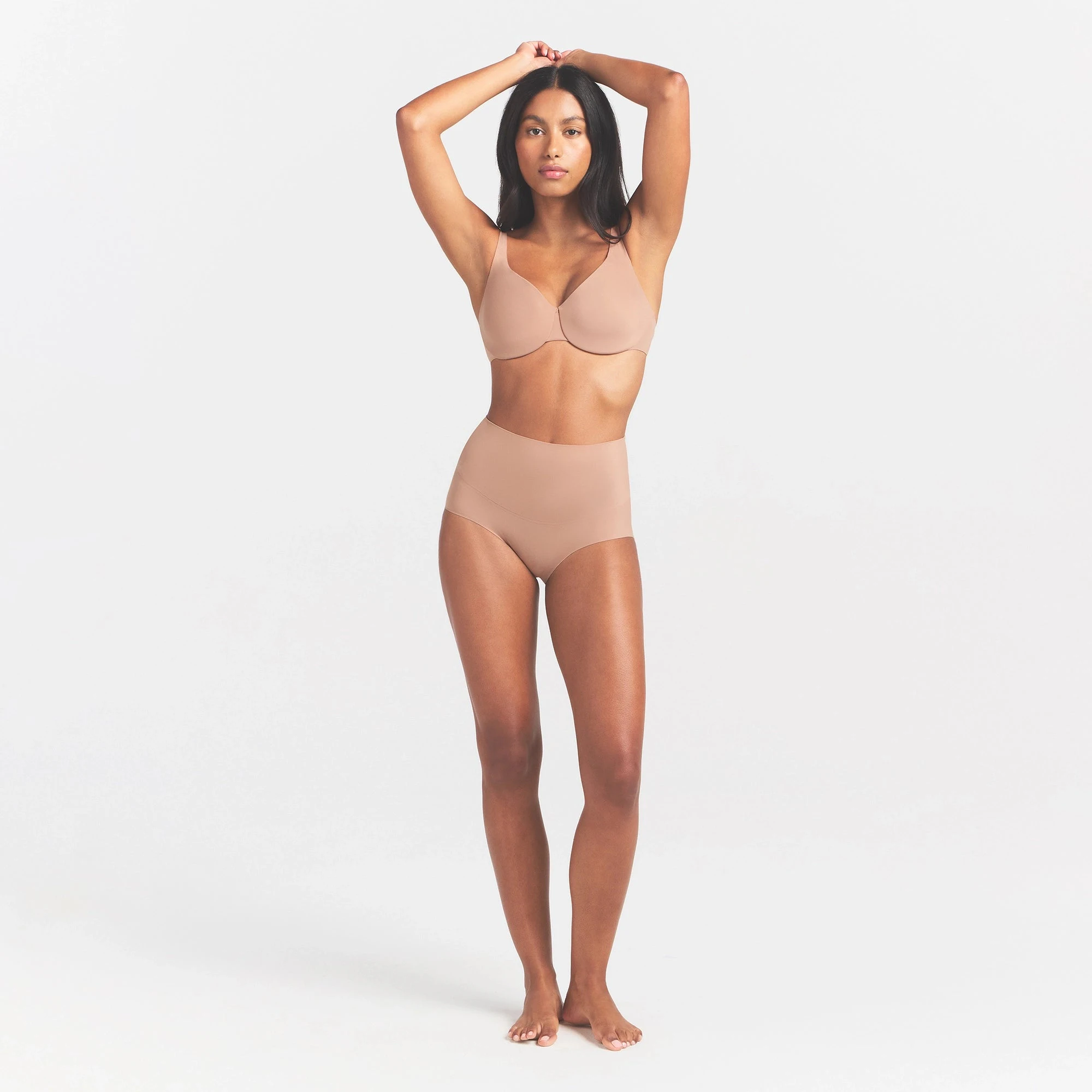 SMOOTHING INTIMATES HIGH-WAISTED BRIEF | SIENNA ON A MODEL FRONT VIEW @ | FOCUS: 0.0, 1.0, 0.9