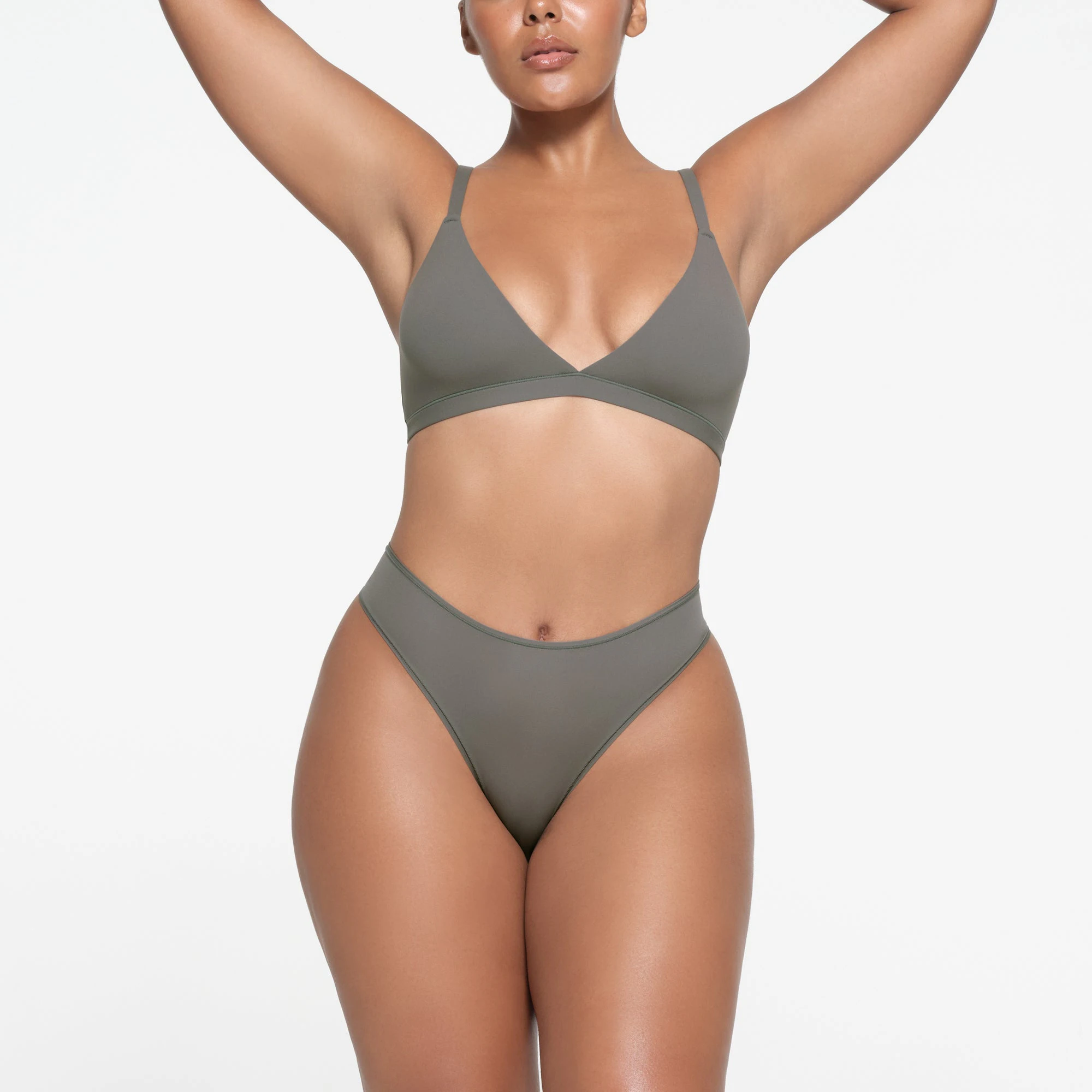 FITS EVERYBODY CHEEKY BRIEF | GUNMETAL ON A MODEL FRONT VIEW