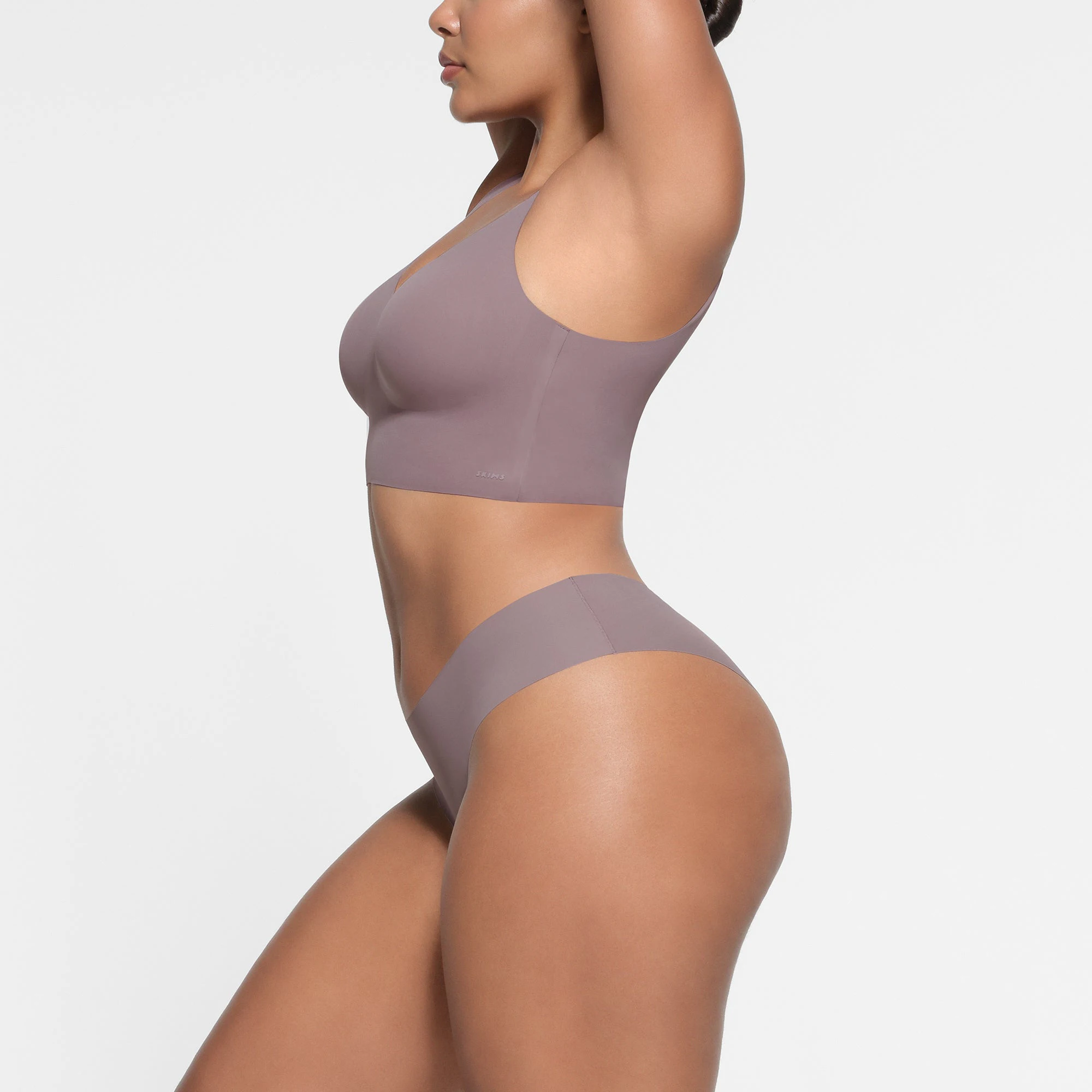 NAKED CHEEKY HIPSTER | MAUVE ON A MODEL SIDE VIEW