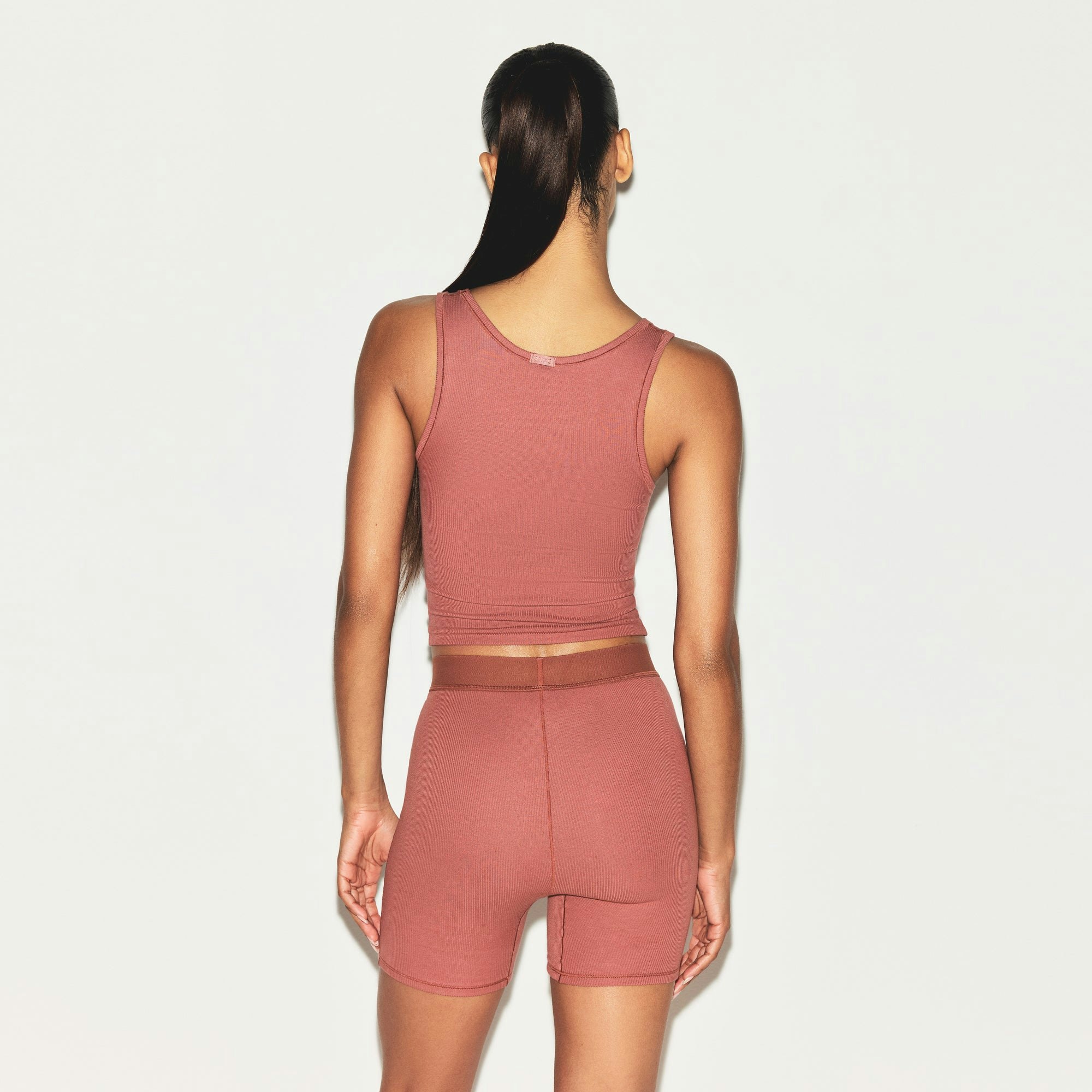 COTTON RIB BOXER | REDWOOD ON A MODEL SIDE VIEW | FOCUS: 0.0, 1.0, 0.9